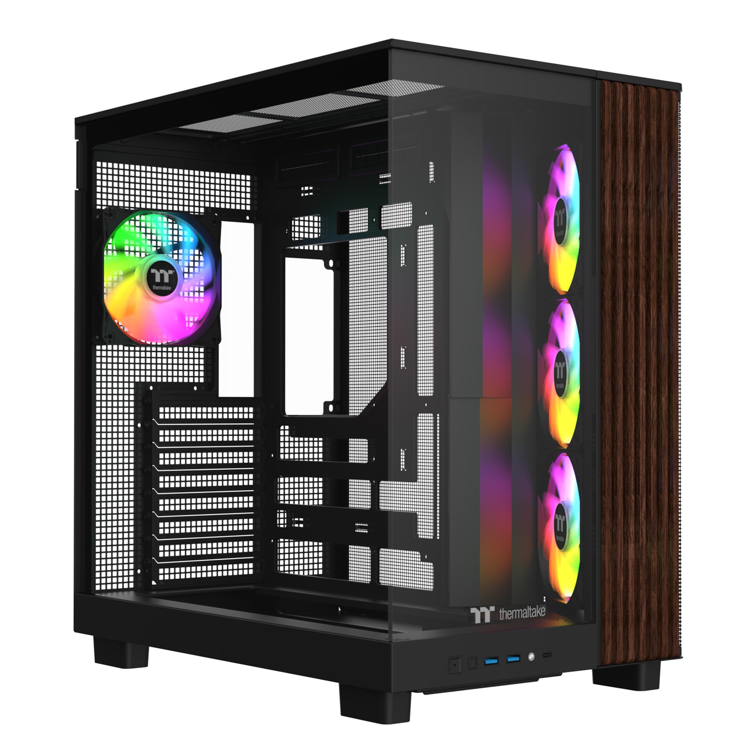 Thermaltake View 380 XL WS ARGB; Mid Tower Chassis; Side Wood Trim; 4x120mm ARGB Lite Fans Included; 420mm GPU Clearance; ATX/mA