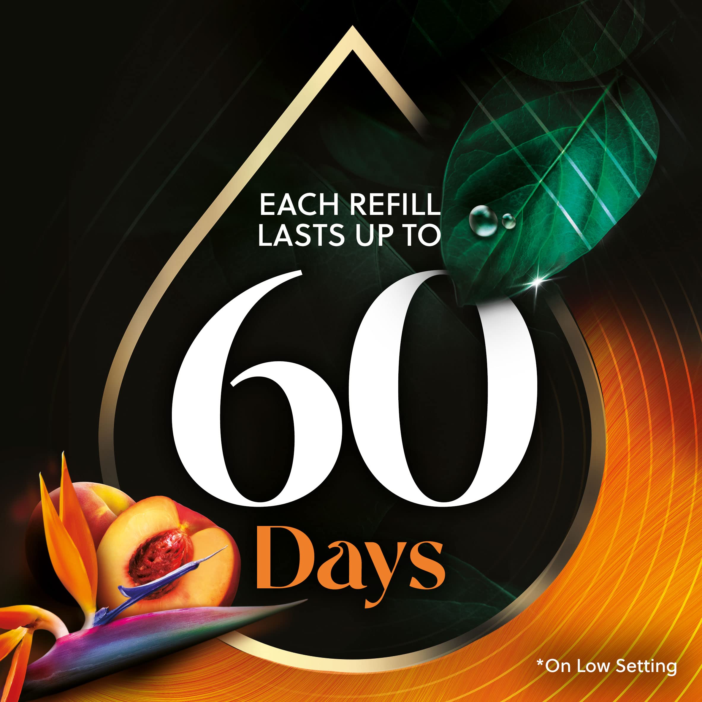 Air Wick Vibrant Plug In Scented Oil Refill, 5Ct, Nectarine & Paradise Flower, Air Freshener, Essential Oils