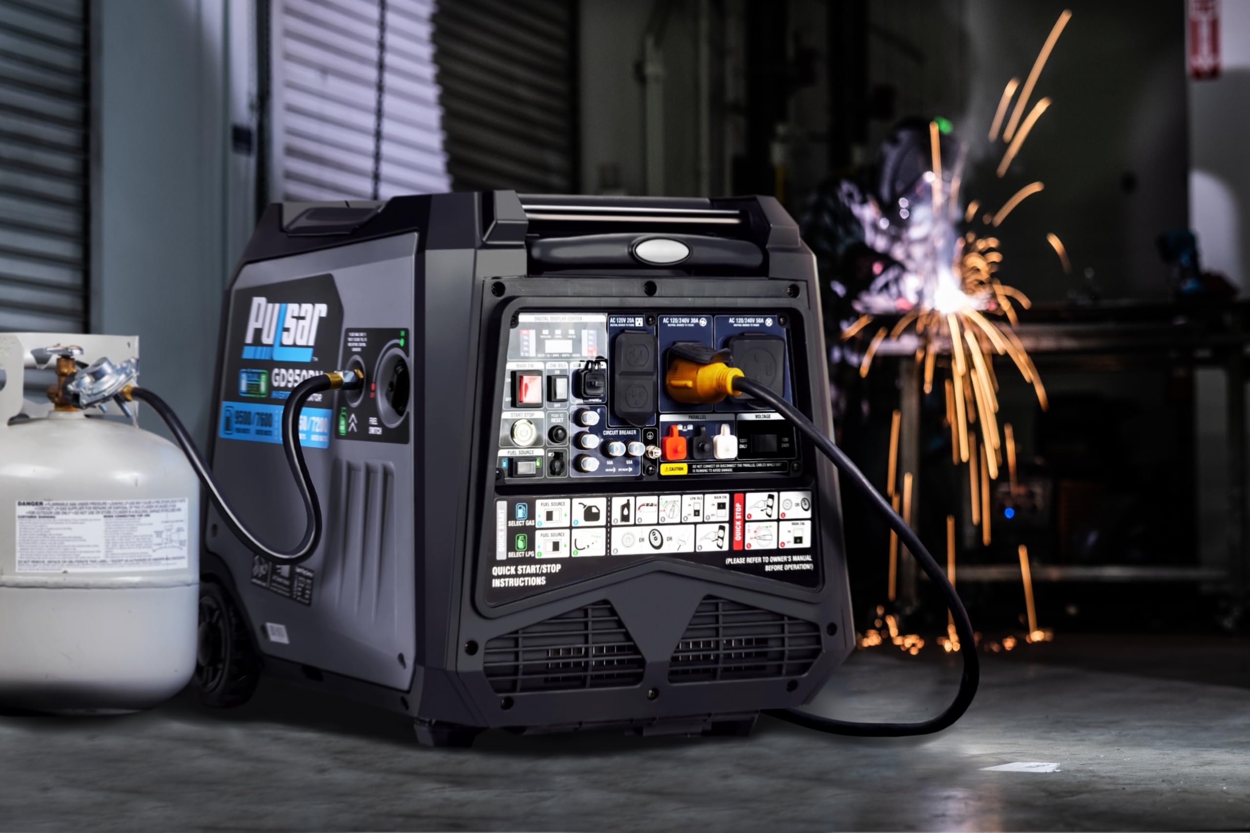 Pulsar 9500W Dual Fuel Portable Inverter Generator For Residential And Camping Use Gd950Bn