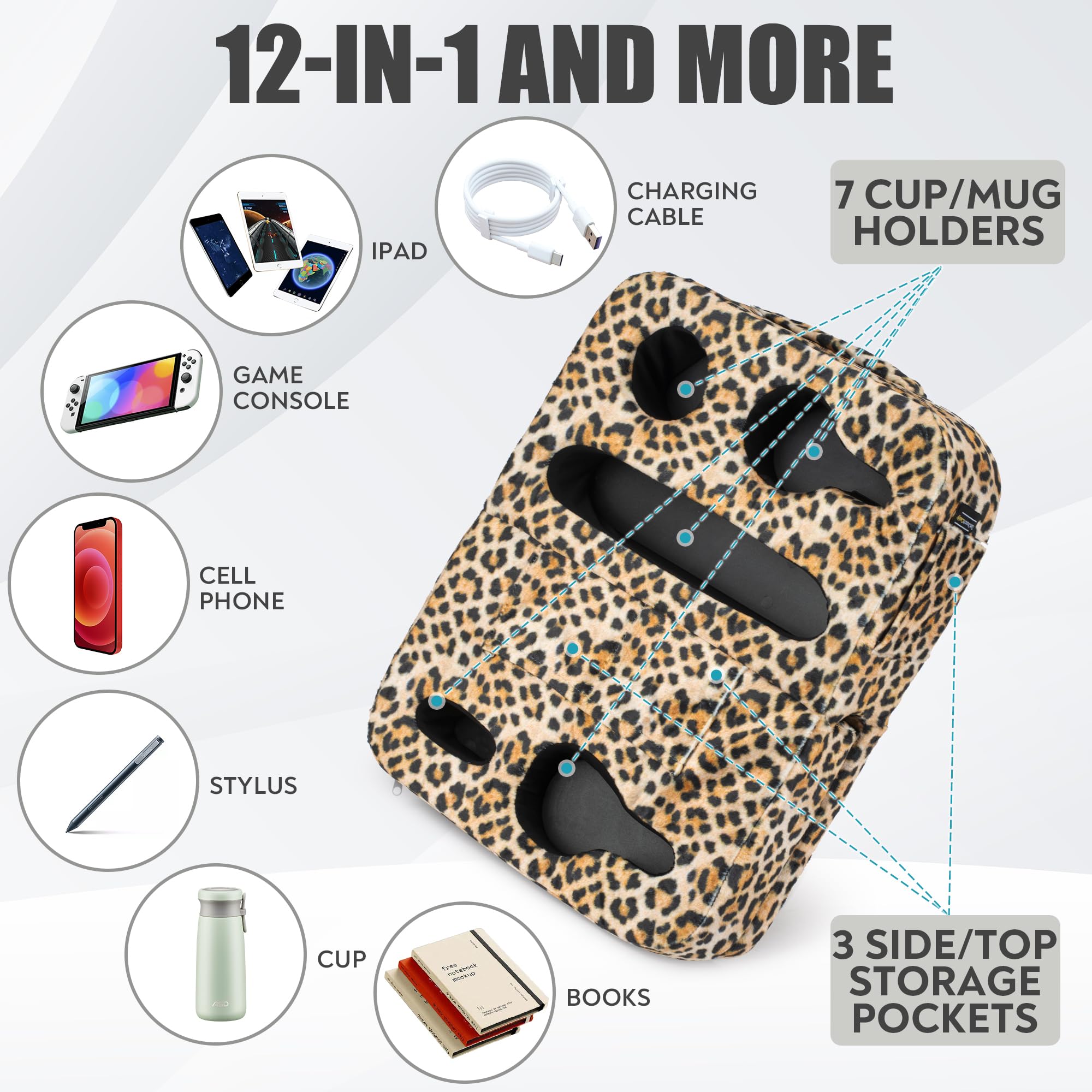 Tabcouchcaddy   Couch Cup Holder Tray Pillow   Bed, Couch Caddy, Sofa, Rv & Car   Holds Drinks, Snacks, Remotes, Phones, Kindle,