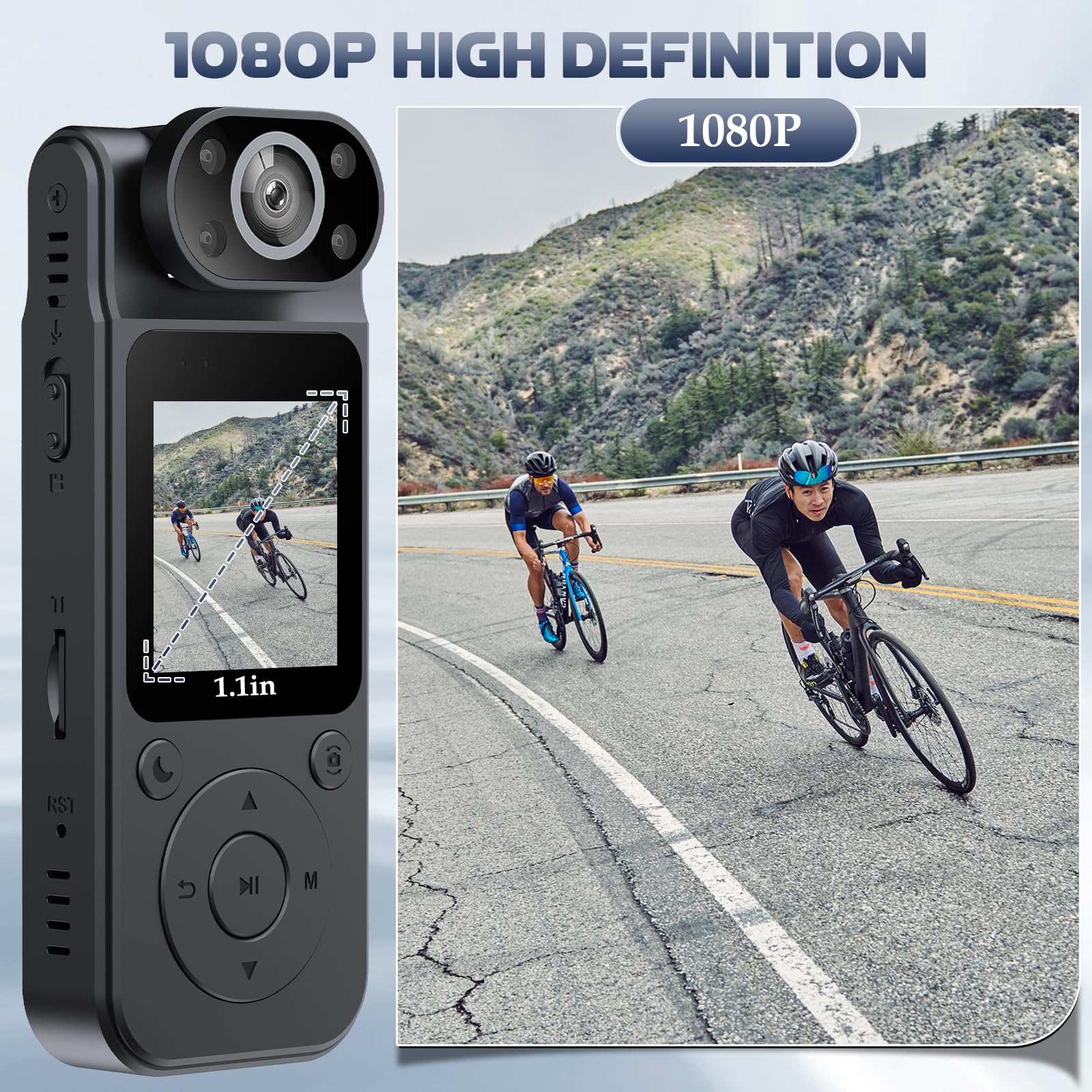 Body Camera, 1080P Hd Body Cam With 64Gb Card, Pocket Wearable Body Cameras With Audio & Video Recording, Portable Small Pov Cam