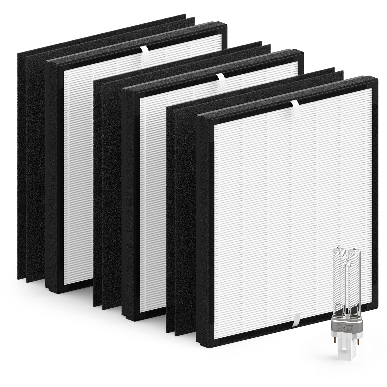 3 Pack Flt5900 True Hepa Replacement Filter J And Uv C Replacement Bulb Compatible With Purifier Ac5900Wca And Ac5900Wdlx