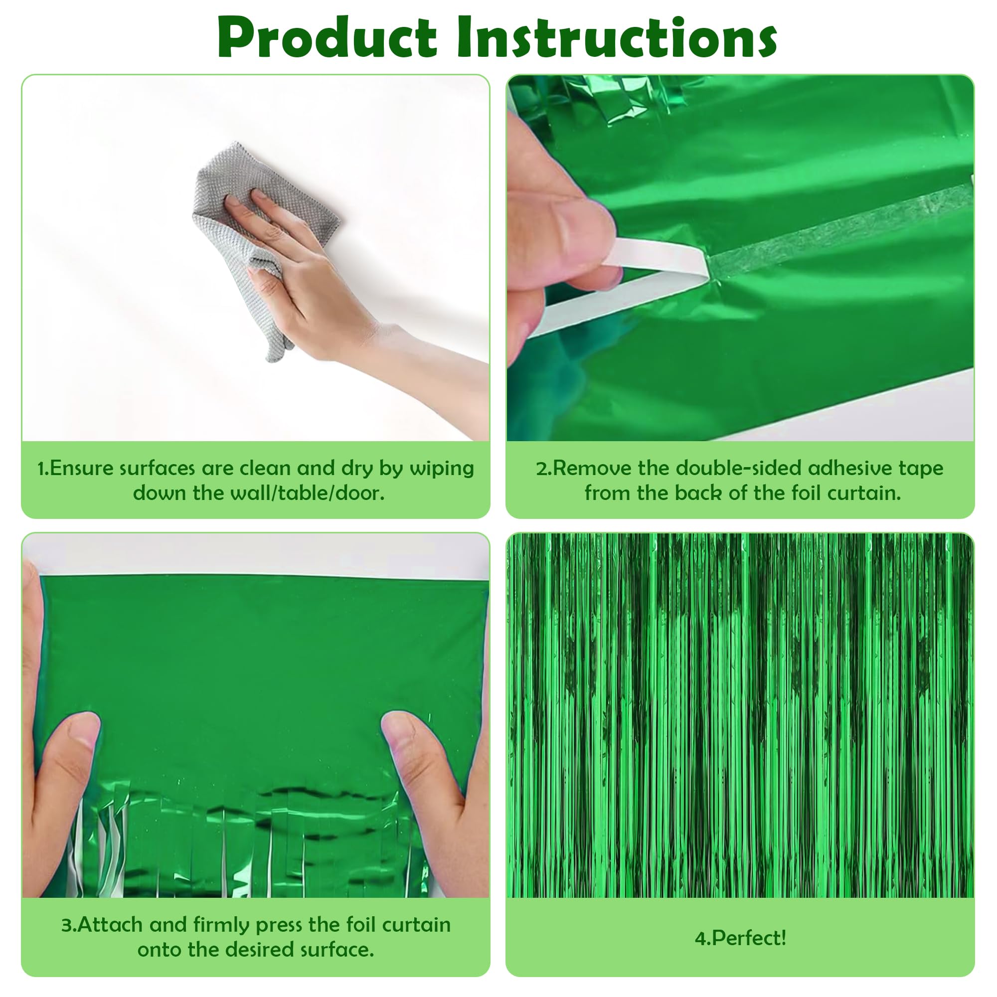 Ohome Green Party Backdrop Streamers   Green Party Decorations | Hawaiian Party Decorations | Green Birthday Decorations | Luau