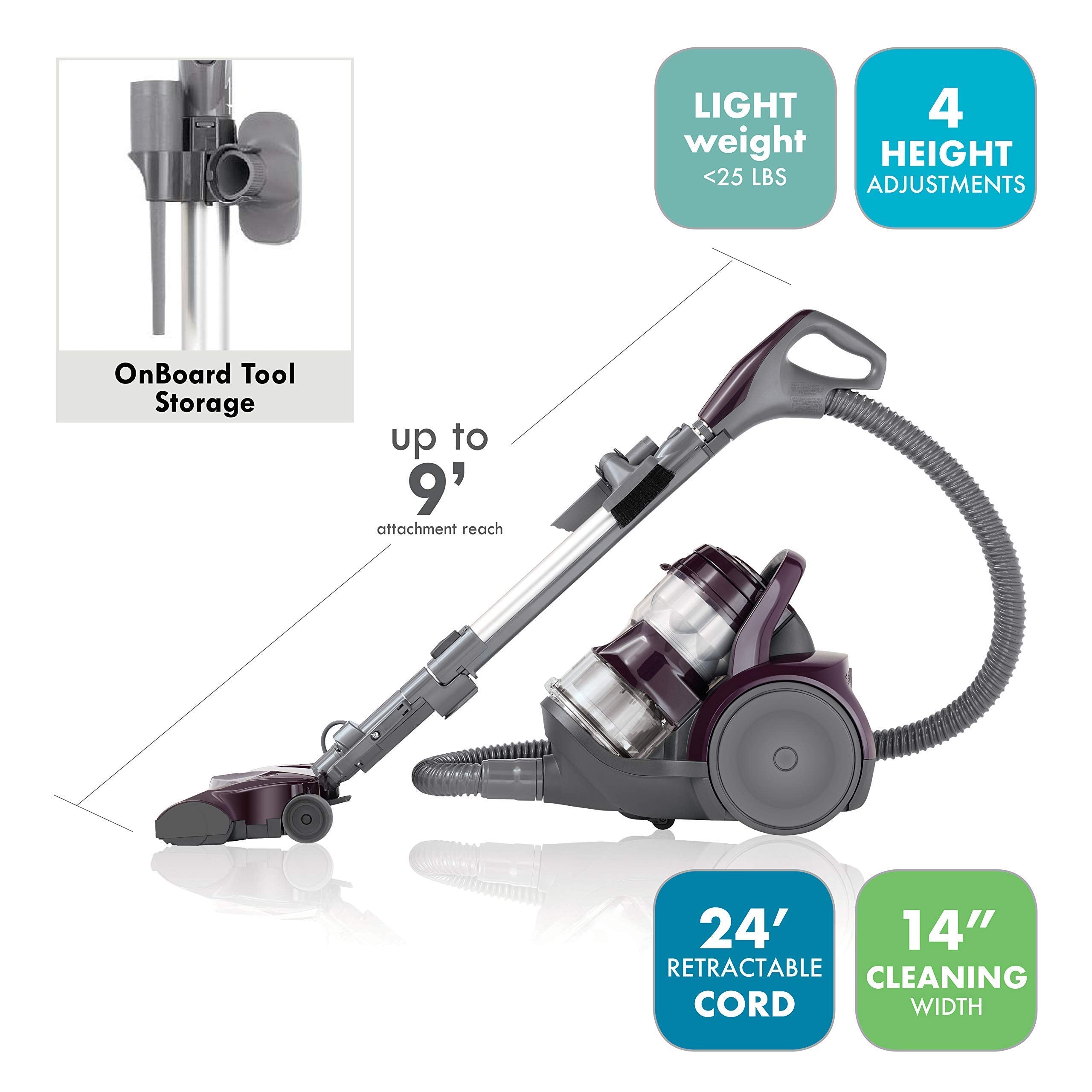 Kenmore Friendly Lightweight Bagless Compact Canister Vacuum, Hepa, Extended Telescoping Wand, Retractable Cord And 2 Cleaning T