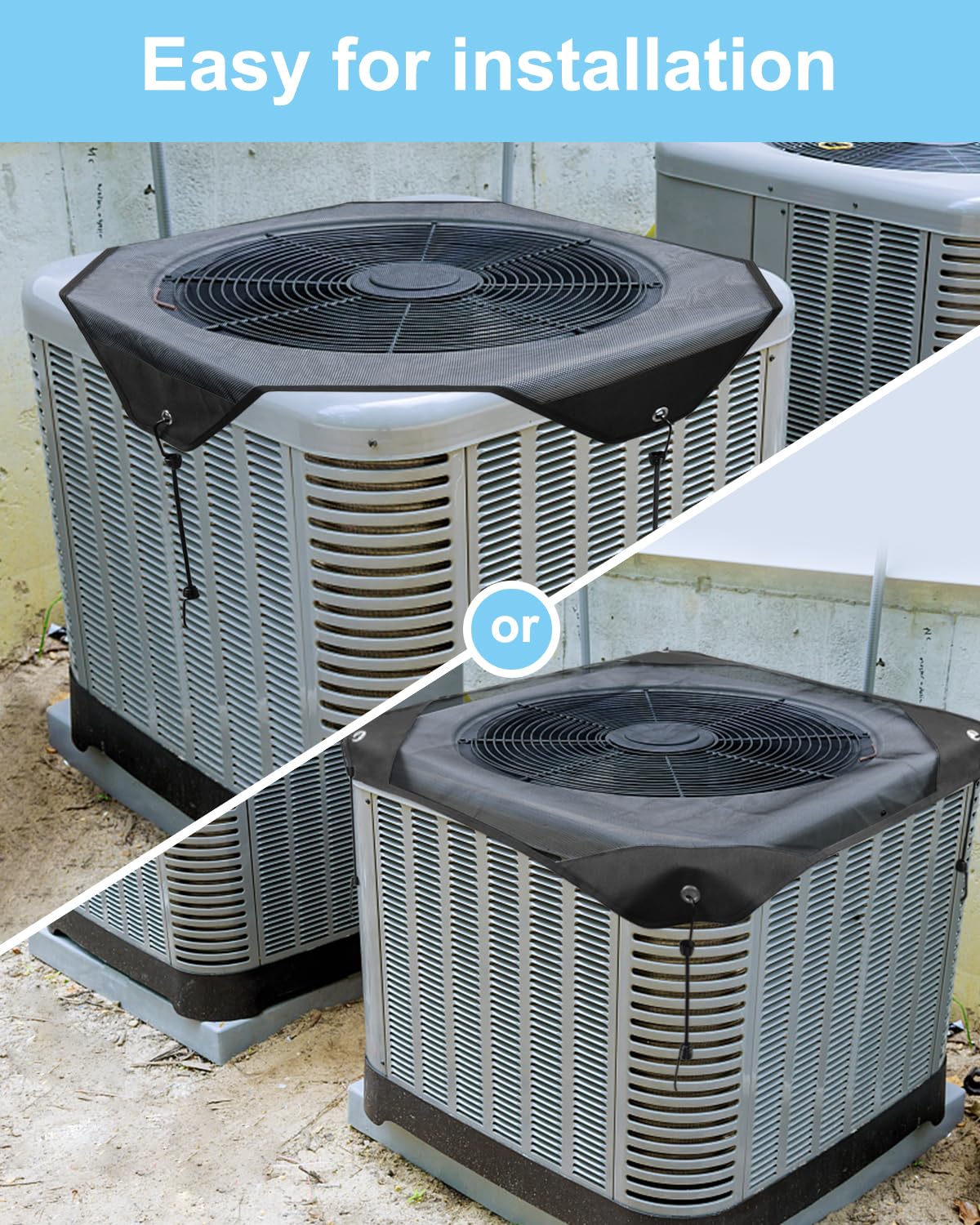 Aucanla Air Conditioner Cover For Outside Units, 28'' X 28'' Central Ac Covers, Top Universal Mesh Cover Defender For All Season