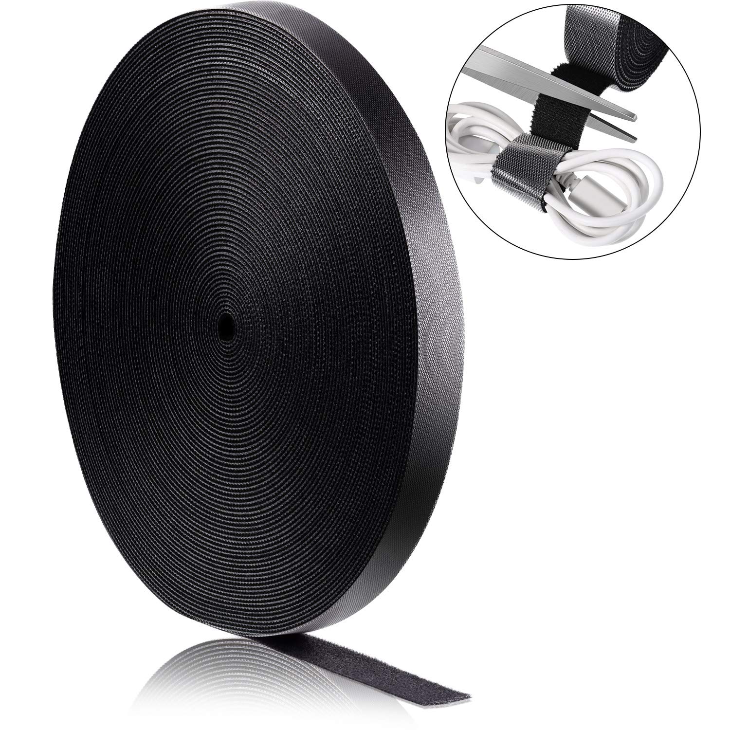 Fastening Tape Cable Ties Reusable Fastening Nylon Tape Double Side Hook Roll Hook And Loop Straps Wires Cords Management Wire O