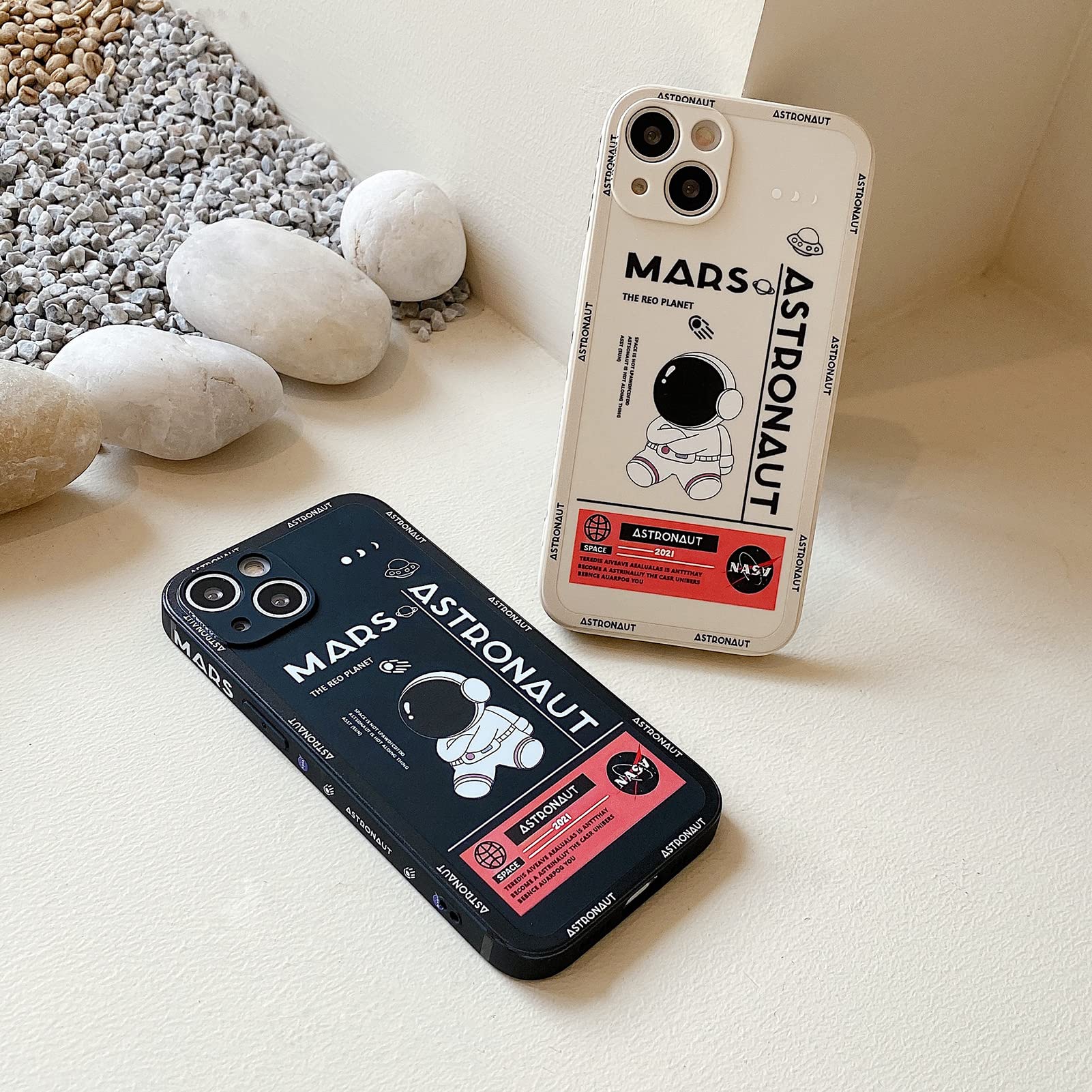 Yonds Queen Compatible With Iphone 12 Pro Cute Case, Cool Cartoon Astronaut Space Rocket Design Stylish Bumper Soft Tpu Rubber P