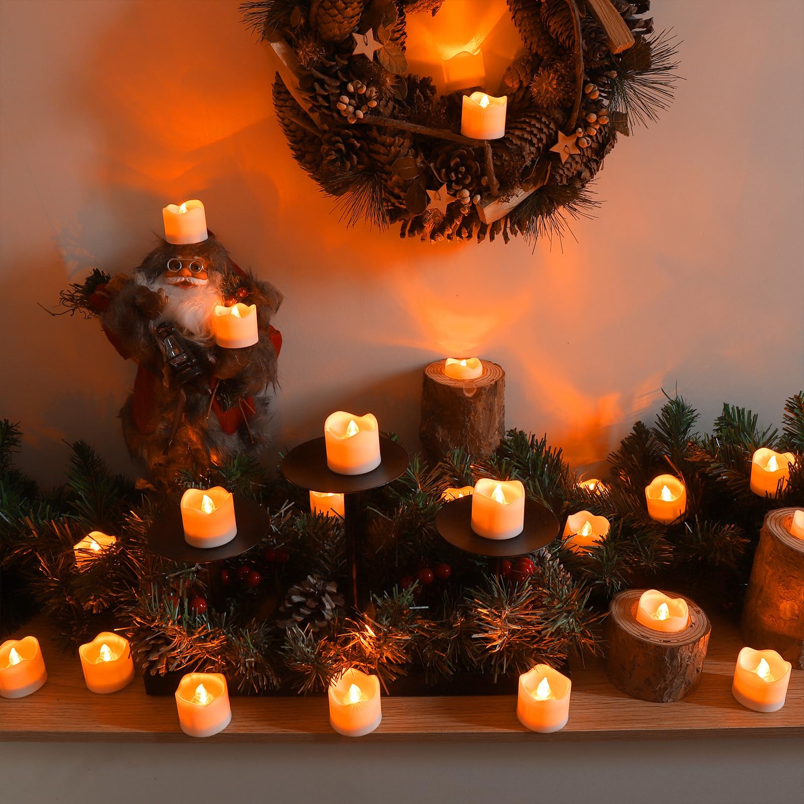 Topstone Flameless Candles,Battery Operated Led Tea Lights Candles With Remote Control And4/6/8H Timer  Set Of 12,Best For Holid