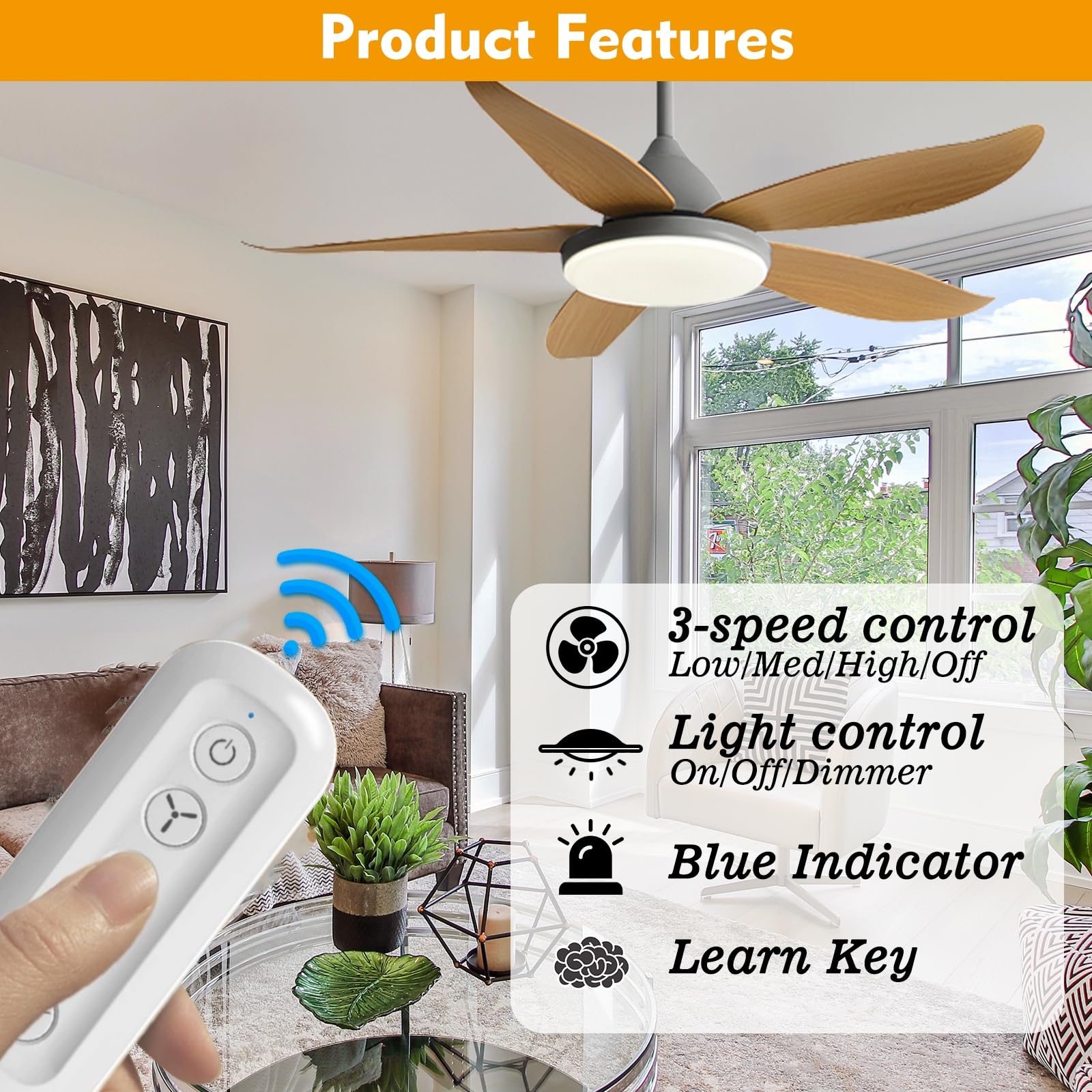 Ceiling Fan Remote Control Kit Compatible With Hampton Bay Hunter 99392 99770 99813 99815 99384 99772 99122 99123 99600, 3 Speed