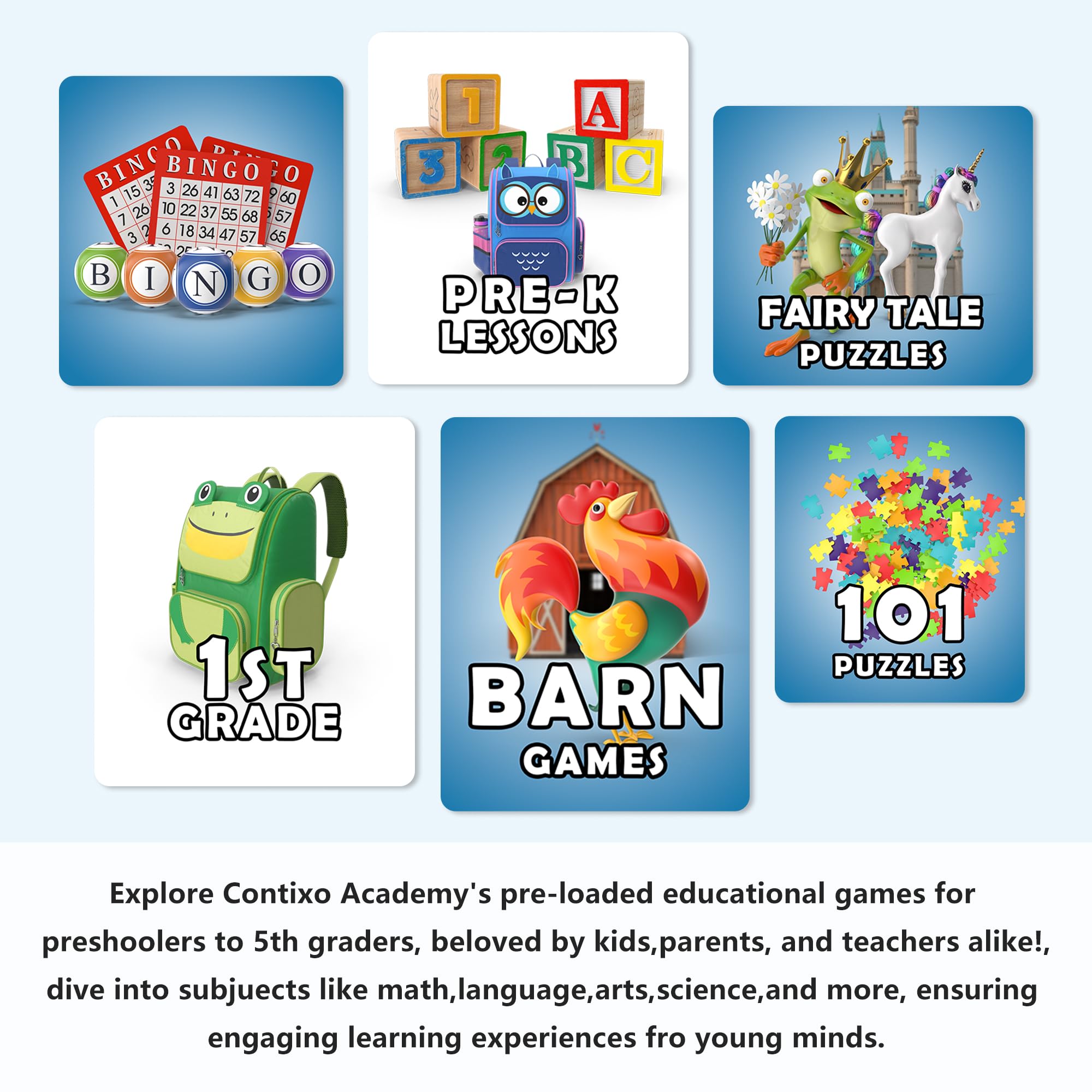 Contixo 7' Kids Tablet   32Gb Android Tablet With 50+ Disney Storybooks & Stickers, Parental Controls, Kid Proof Case, (2024 Model)   Purple