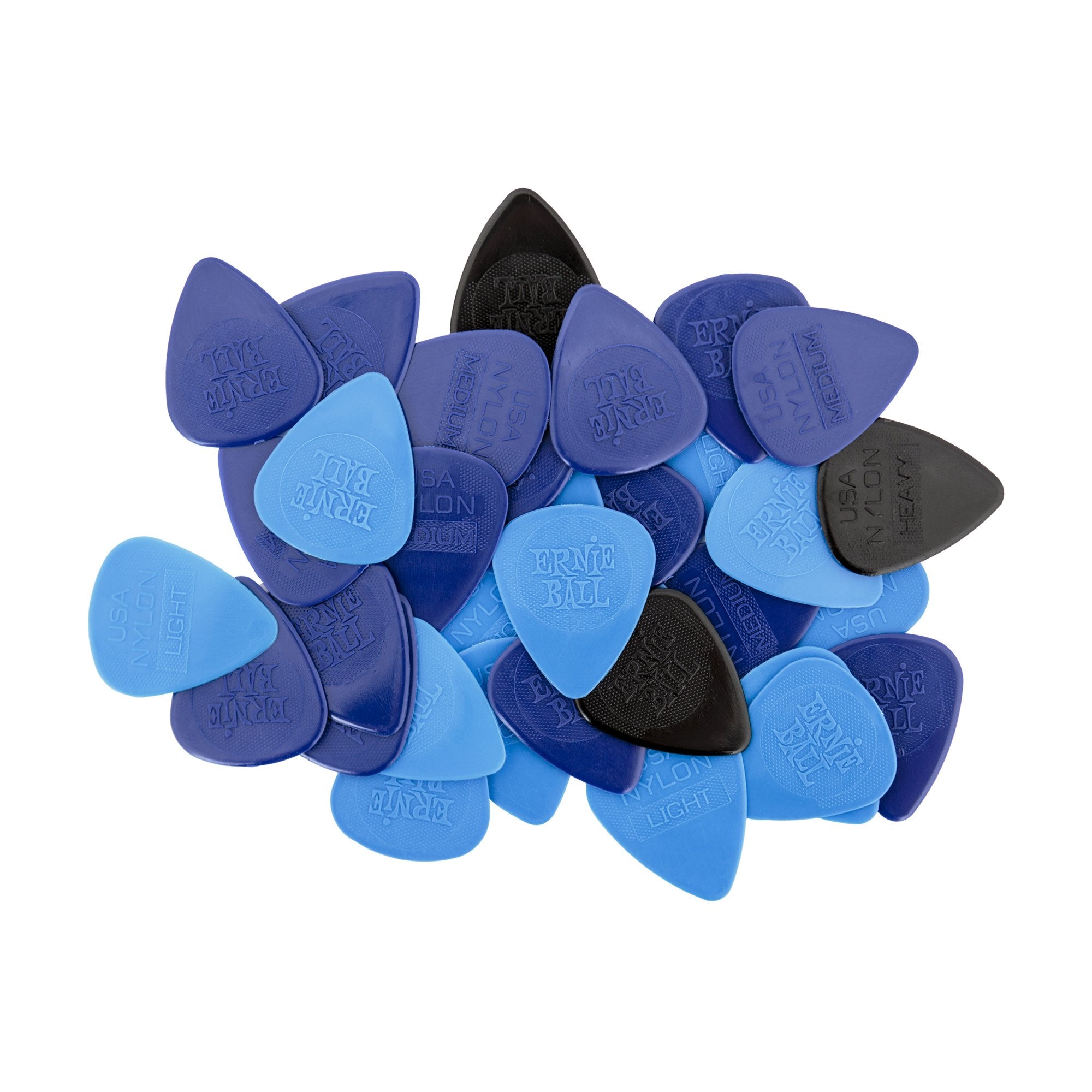 Ernie Ball Nylon Guitar Picks, Mixed Thin/Medium/Heavy, 50 Pack (P09133)