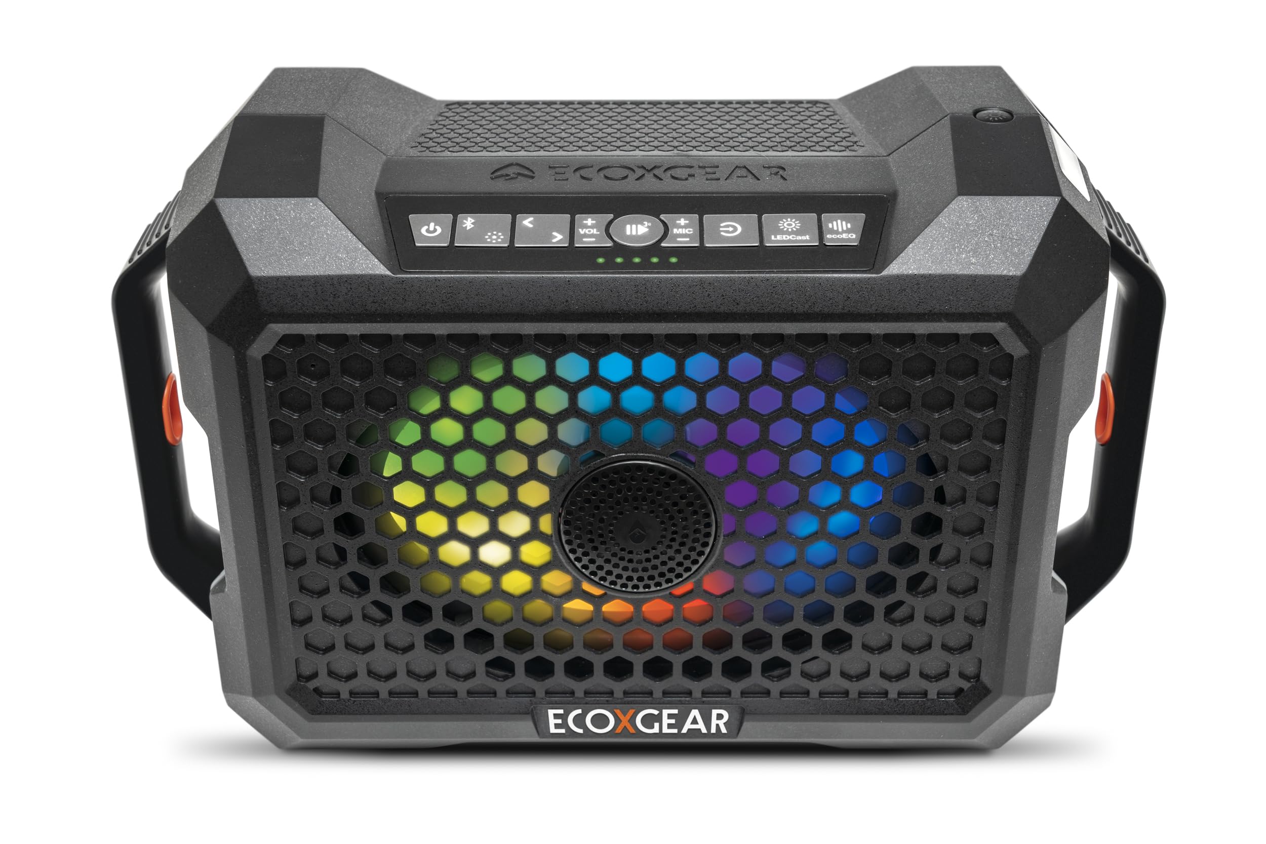 Ecoxgear Defender: Outdoor Portable Bluetooth Speaker, 121Db Massive Sound, Waterproof And Drop Proof, With Led Party Lights, Pair Up To 100, 25+ Hours Playtime (Black Oak)