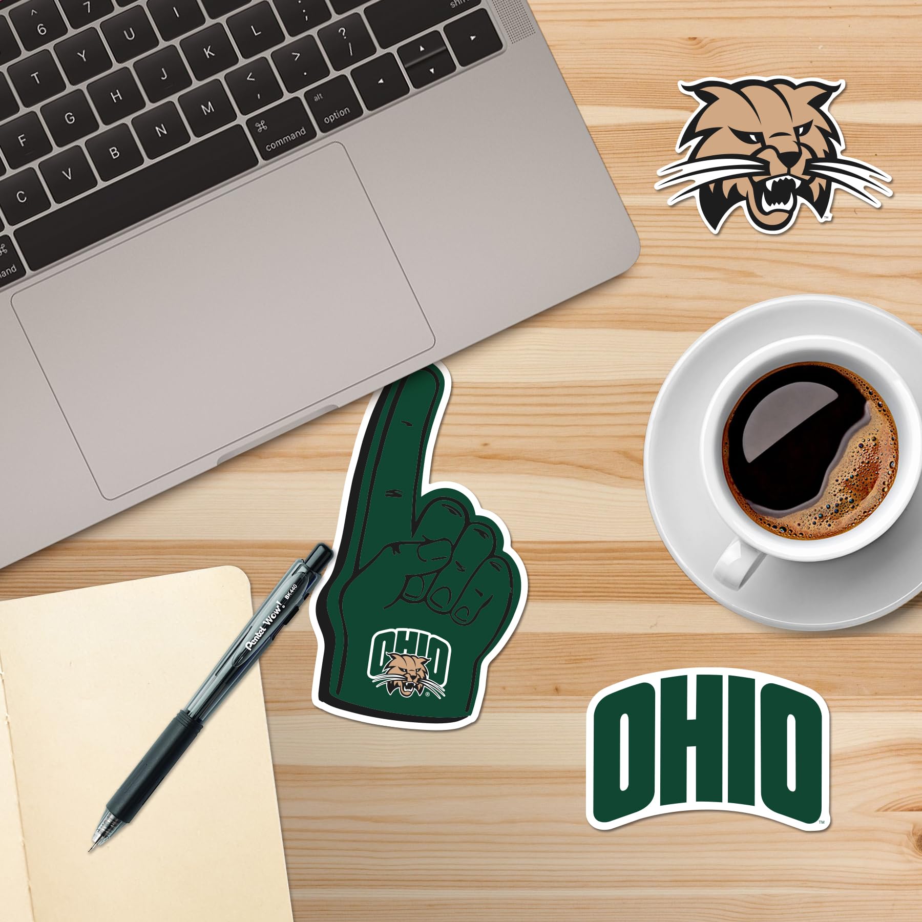 Ohio University 9Ct Vinyl Large Deluxe Stickers Variety Pack   Laptop, Water Bottle, Scrapbooking, Tablet, Skateboard, Indoor/Ou