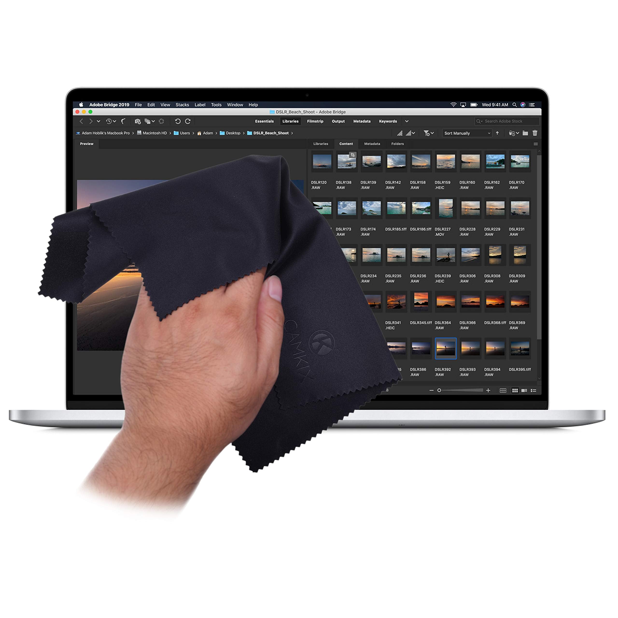 Camkix Microfiber Cover Cloth Cleaning Set   Compatible With Apple Macbook Pro (15 16�)   4X Keyboard Liner Cloth, 1X Double Sided Cloth And 1 X Lens Cleaning Paper Tissue Booklet