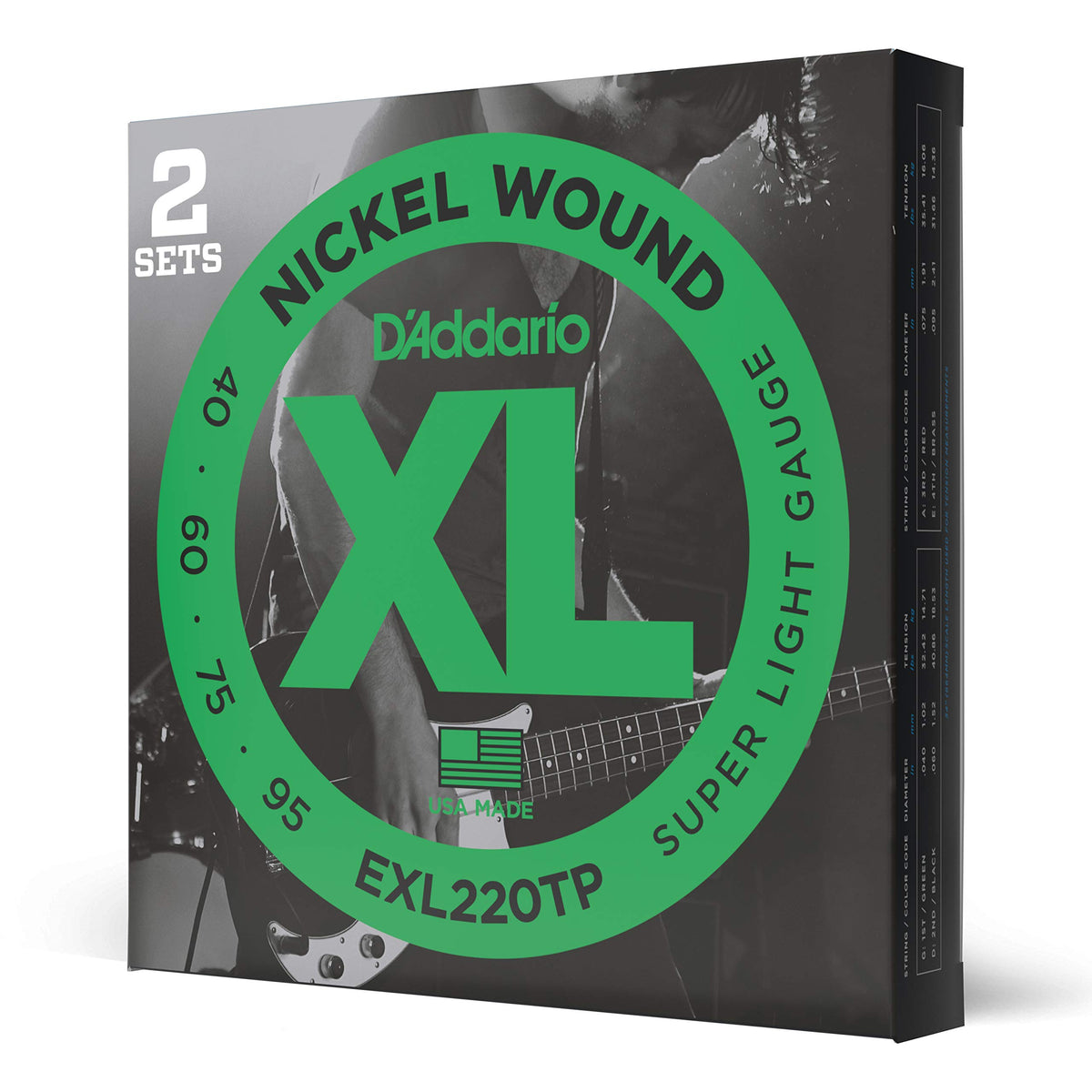 Daddario Bass Guitar Strings   Xl Nickel Bass Strings   Exl220Tp   Perfect Intonation, Consistent Feel, Powerful Durability   Fo