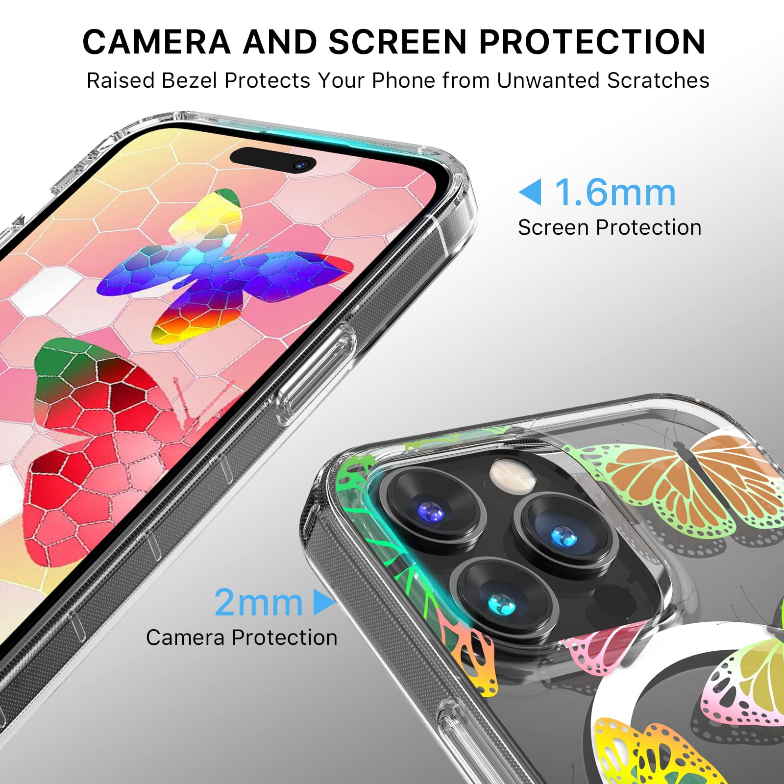 M Mybat Pro Magnetic Slim Clear Case For Iphone 14 Pro Case 6.1, Compatible With Magsafe, Cute Crystal Mood Series For Women G