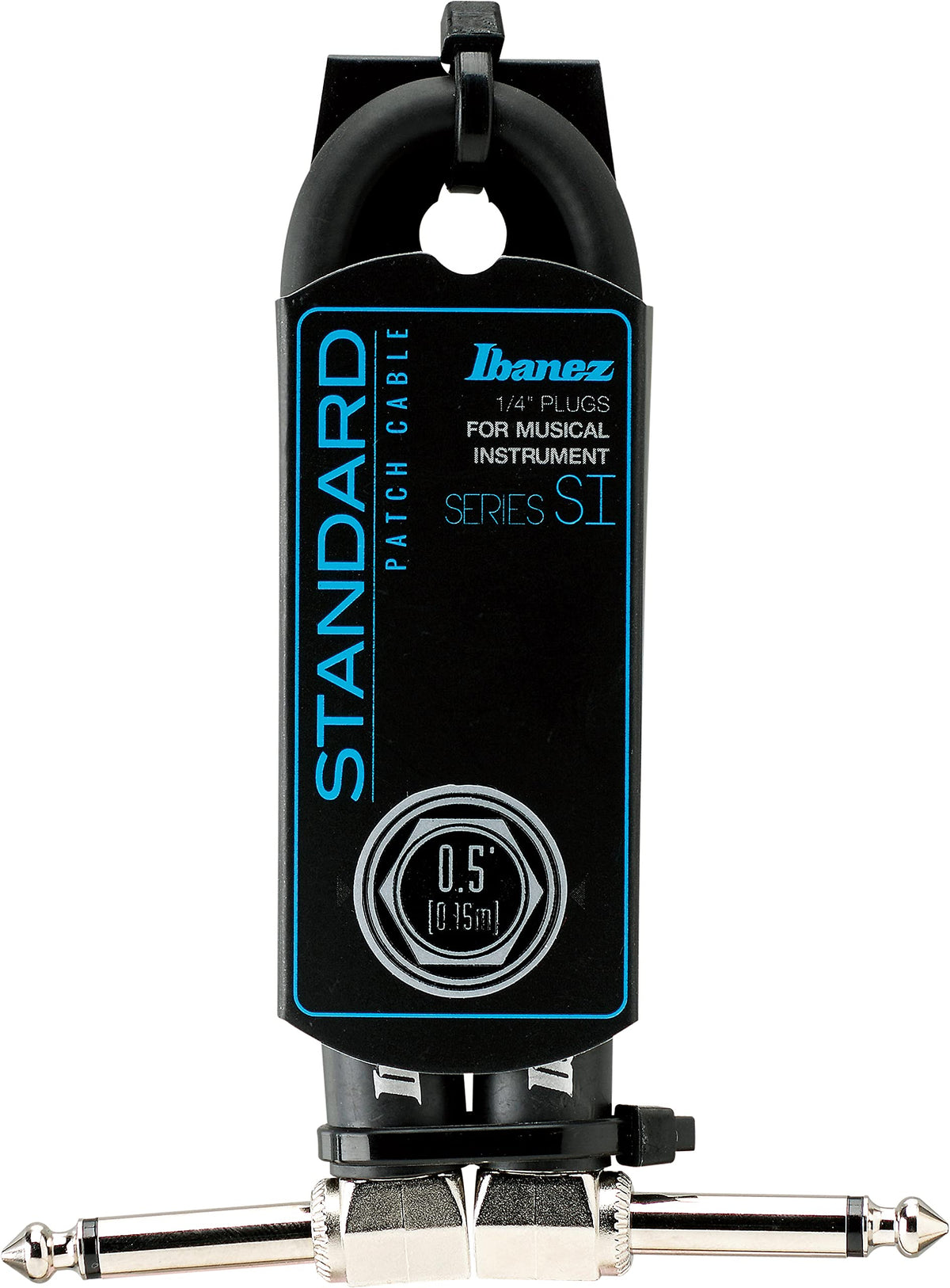 Ibanez Si05P Standard Guitar Bass Patch Cable 0.5Ft (0.15M) L Shaped Plug
