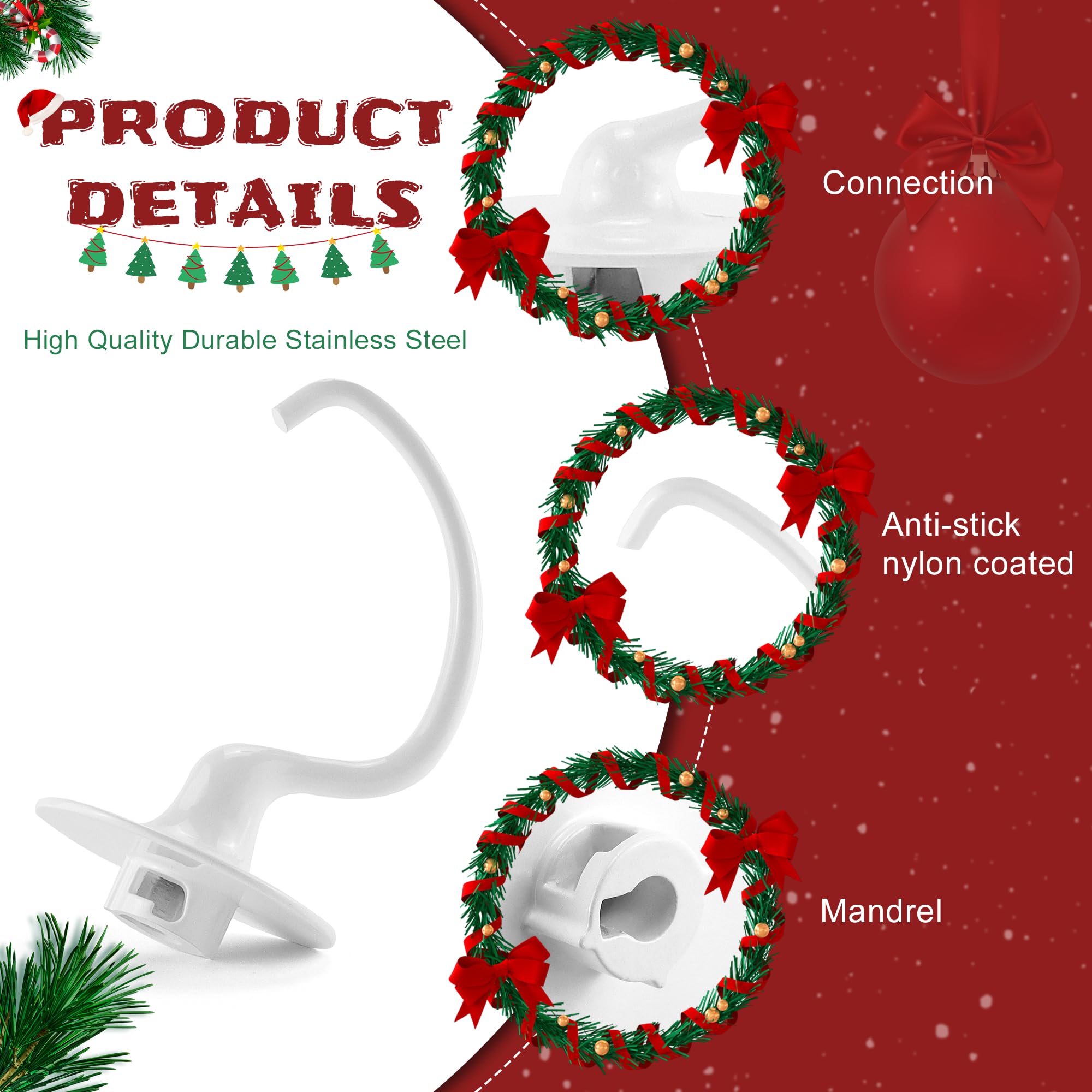 K5Adh Kitchen Mixer Dough Hook For 5 Qt Bowl Lift Stand Mixer Compatible For Kitchen Mixer Aid Model Ksm50 Ksm5 K5Ss Etc By Sika