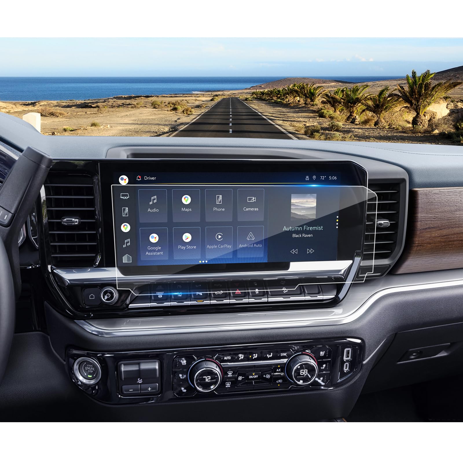 Coleya 2022 2023 2024 2025 Sierra 1500 Screen Protector For Gmc Sierra (Sle, Slt, Elevation) 13.4In Touch Screen, 9H Tempered Gl