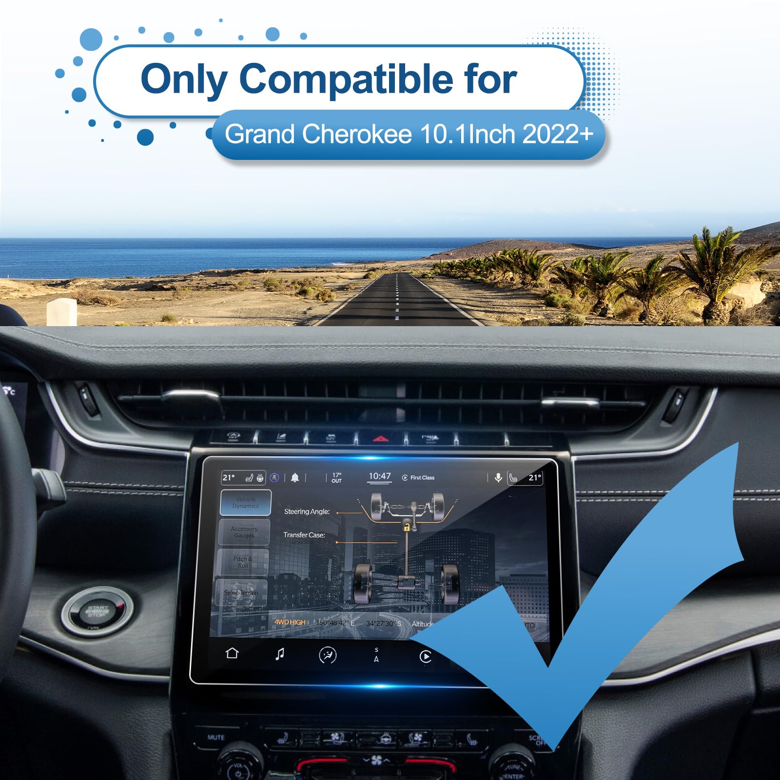 Coleya 2022 2023 2024 Grand Cherokee Screen Protector For Jeep Grand Cherokee (Limited/Overland/Summit/Summit Reserve/Trailhawk)