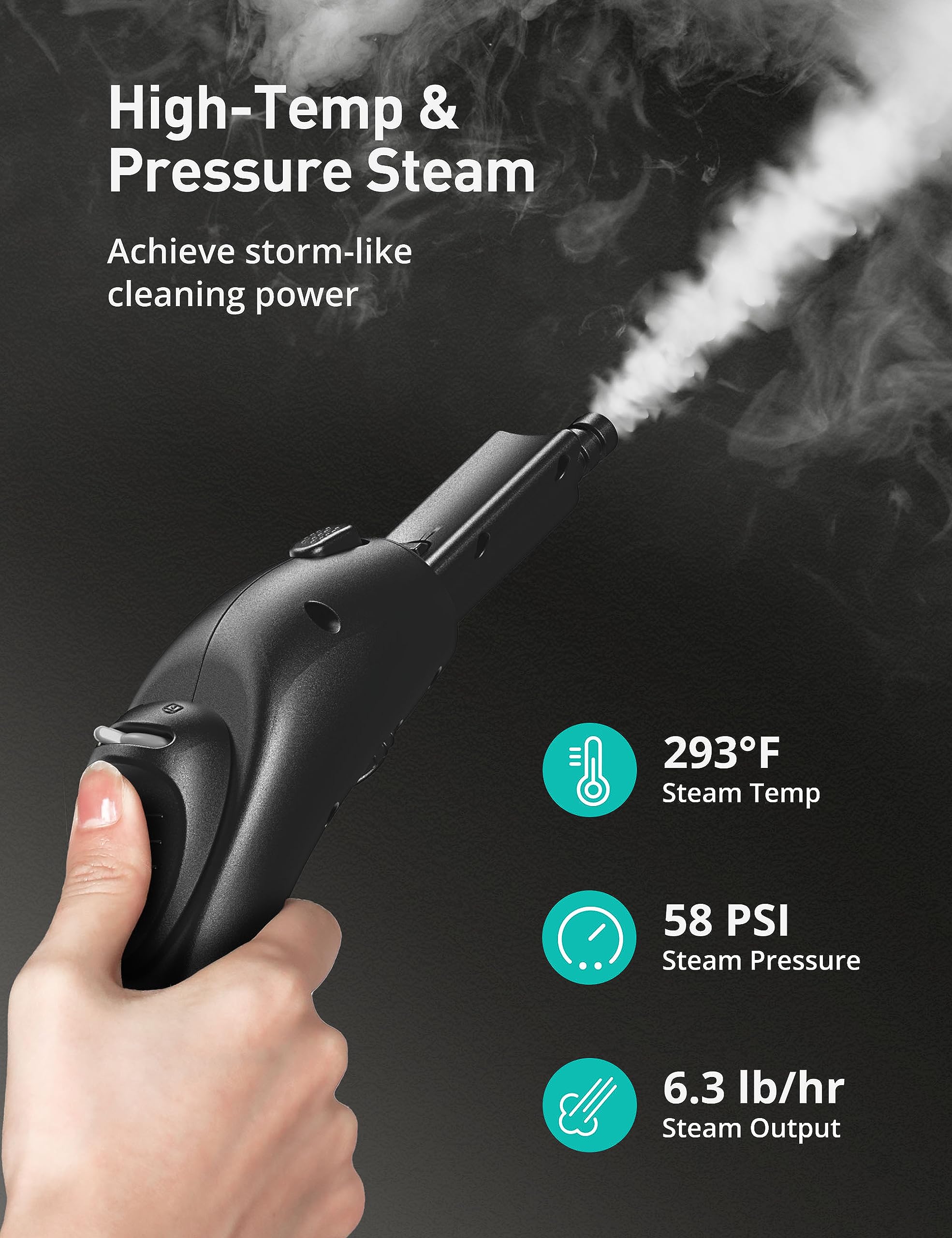 Steam Cleaner, Aspiron Upgrade Steamer With 21 Accessories, Portable Multipurpose Steam Cleaners, Quick Heating,1.5L Capacity, H