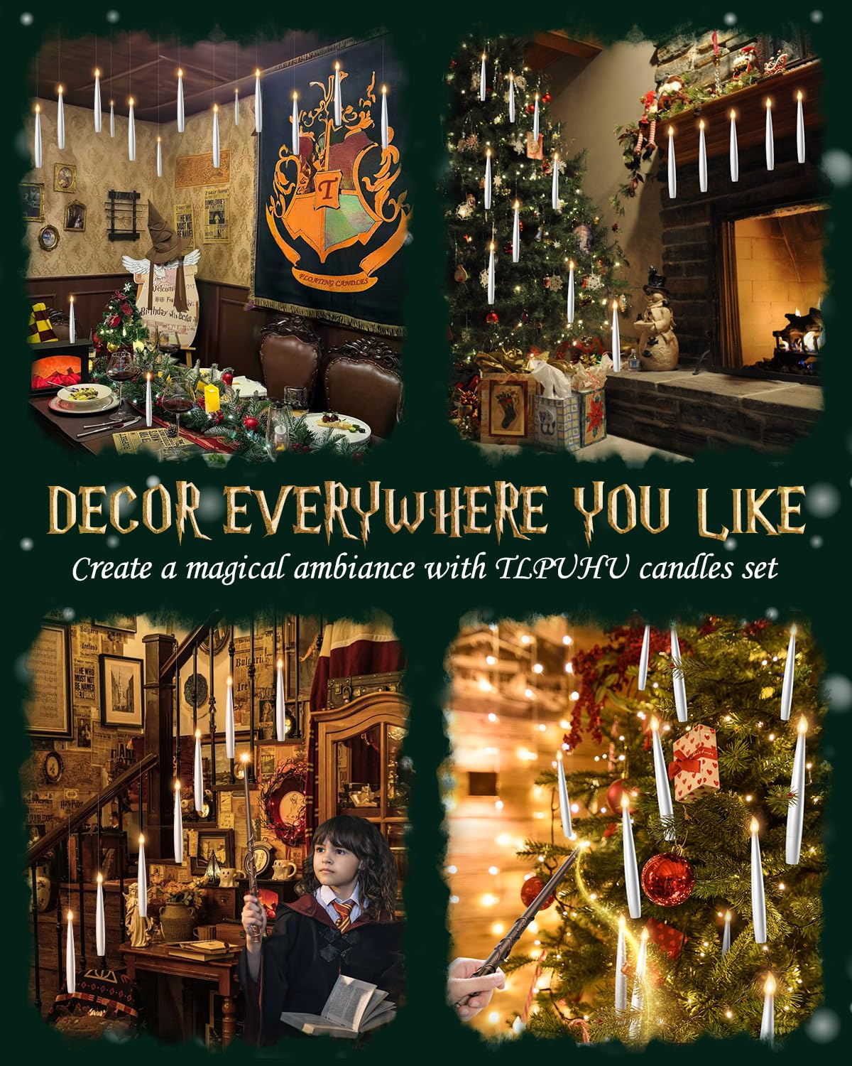 Floating Candles 3Pcs (No Wand)   Magic Hanging Candles Flickering Warm Light Flameless Candles With Remote, Floating Lights For