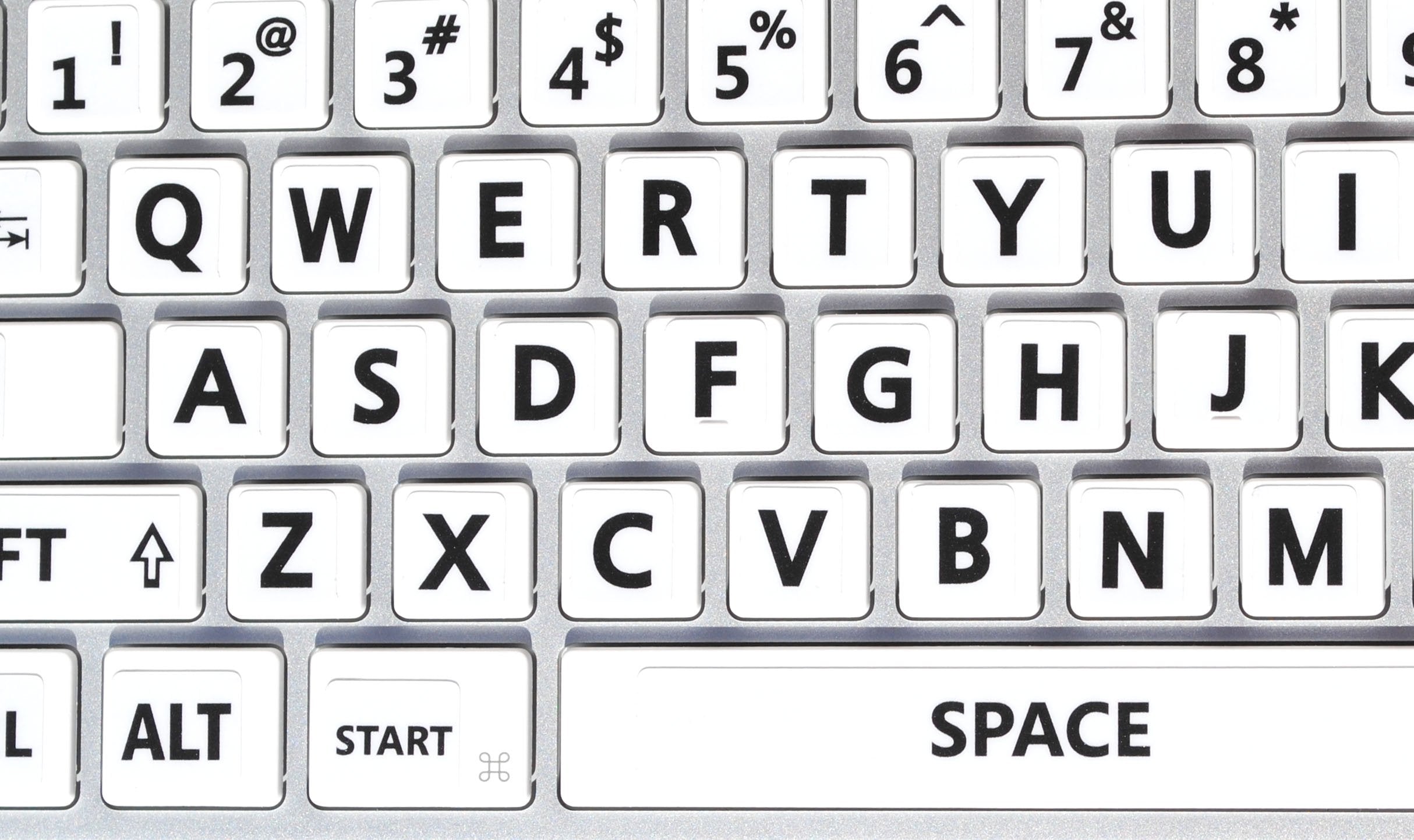 English Us Large Lettering (Upper Case) Stickers For Keyboard With White Background Non Transparent For Computer Laptops Desktop