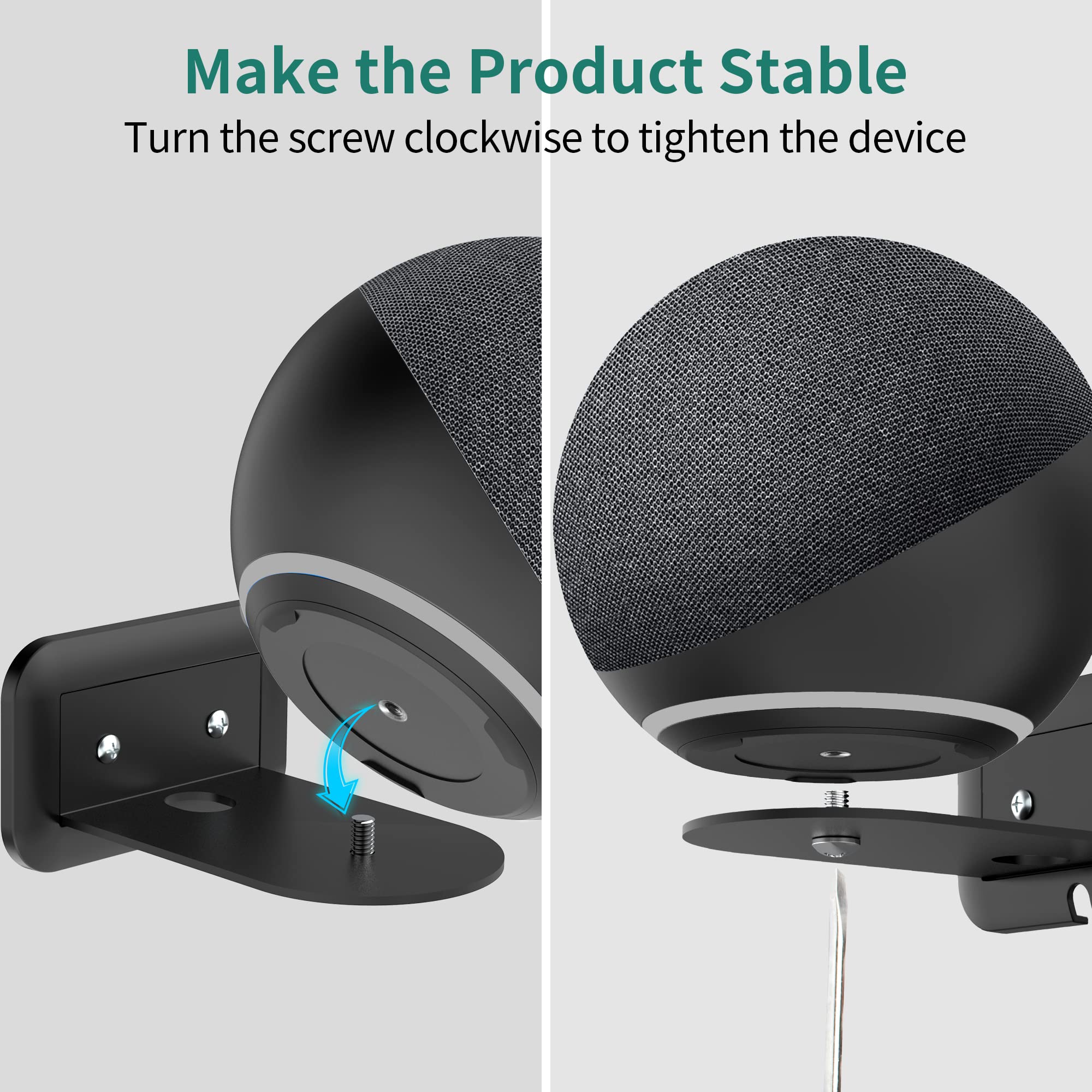 Homemount Metal Wall Mount For Google Nest Mini & Echo 4Th Gen   Speaker Wall Mount Holder With Cable Management To Hide Messy W