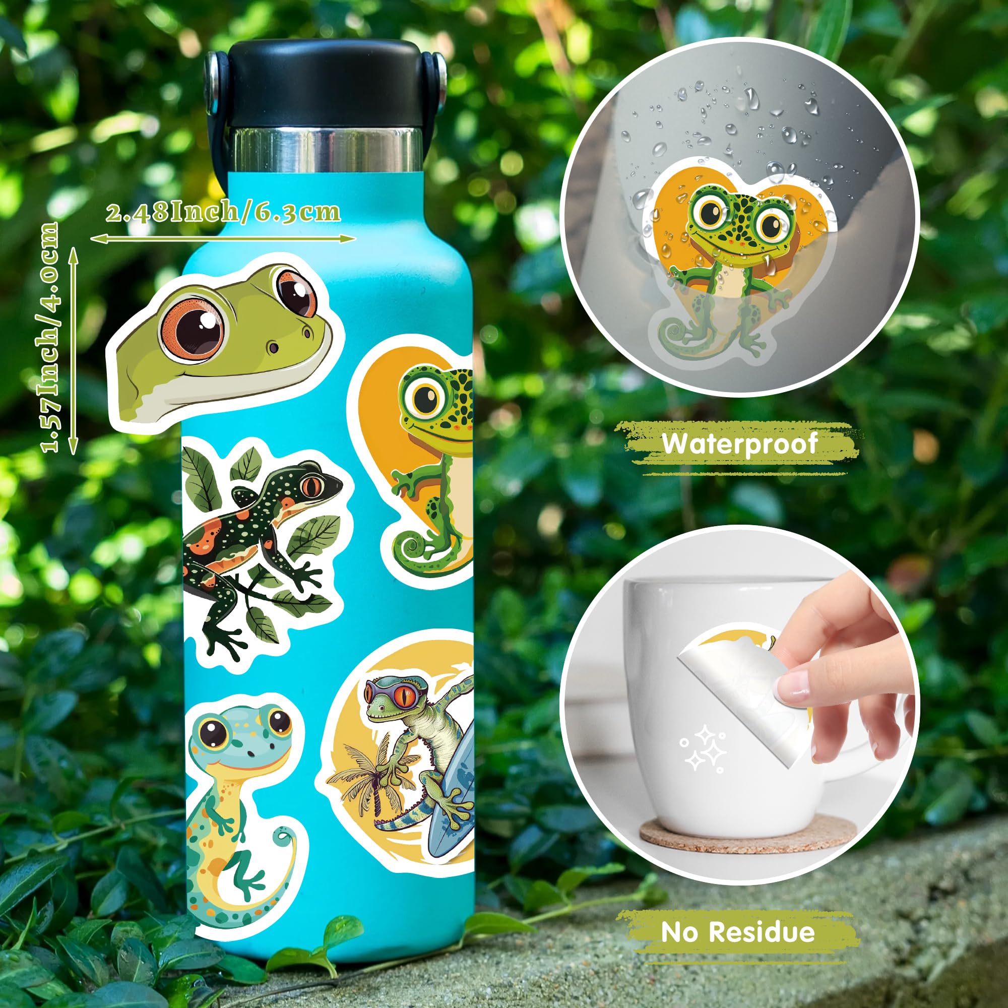 90 Pcs Lizard Stickers,Cool Gecko Stickers For Boys Girls Teens,Unique Designed Cartoon Vinyl Waterproof Aesthetic Lizard Stickers For Water Bottles Laptop Computer Skateboard
