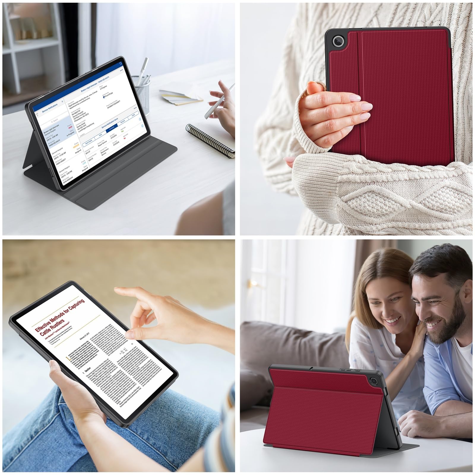 Soke Case For Galaxy Tab A9+/A9 Plus 11 Inch 2023, Shock Proof Smart Folio Stand Case, Multi  Viewing Angles, Soft Tpu Back Cover For Samsung Galaxy Tab A9+ Tablet [Sm X210/X216/X218], Red