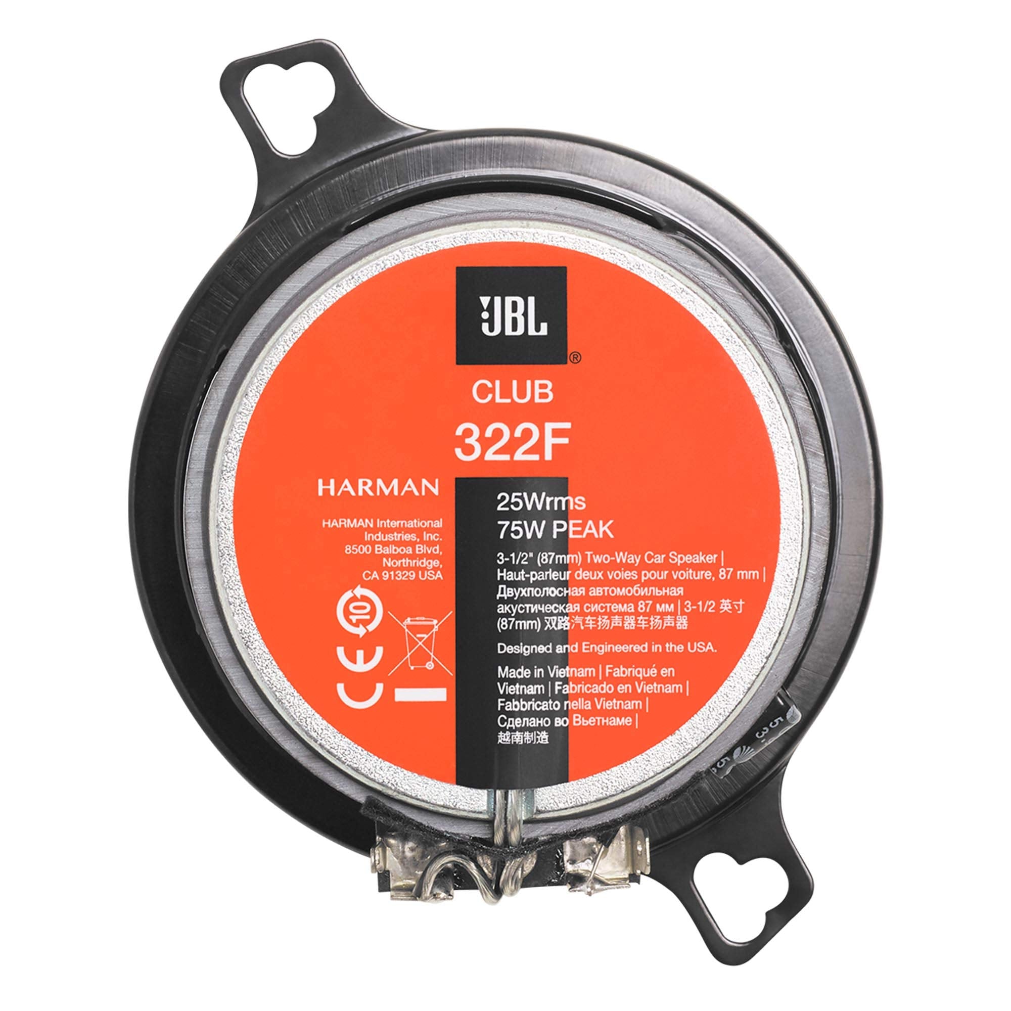 Jbl Club 322F - 3.5, Two-Way Component Speaker System (No Grill)