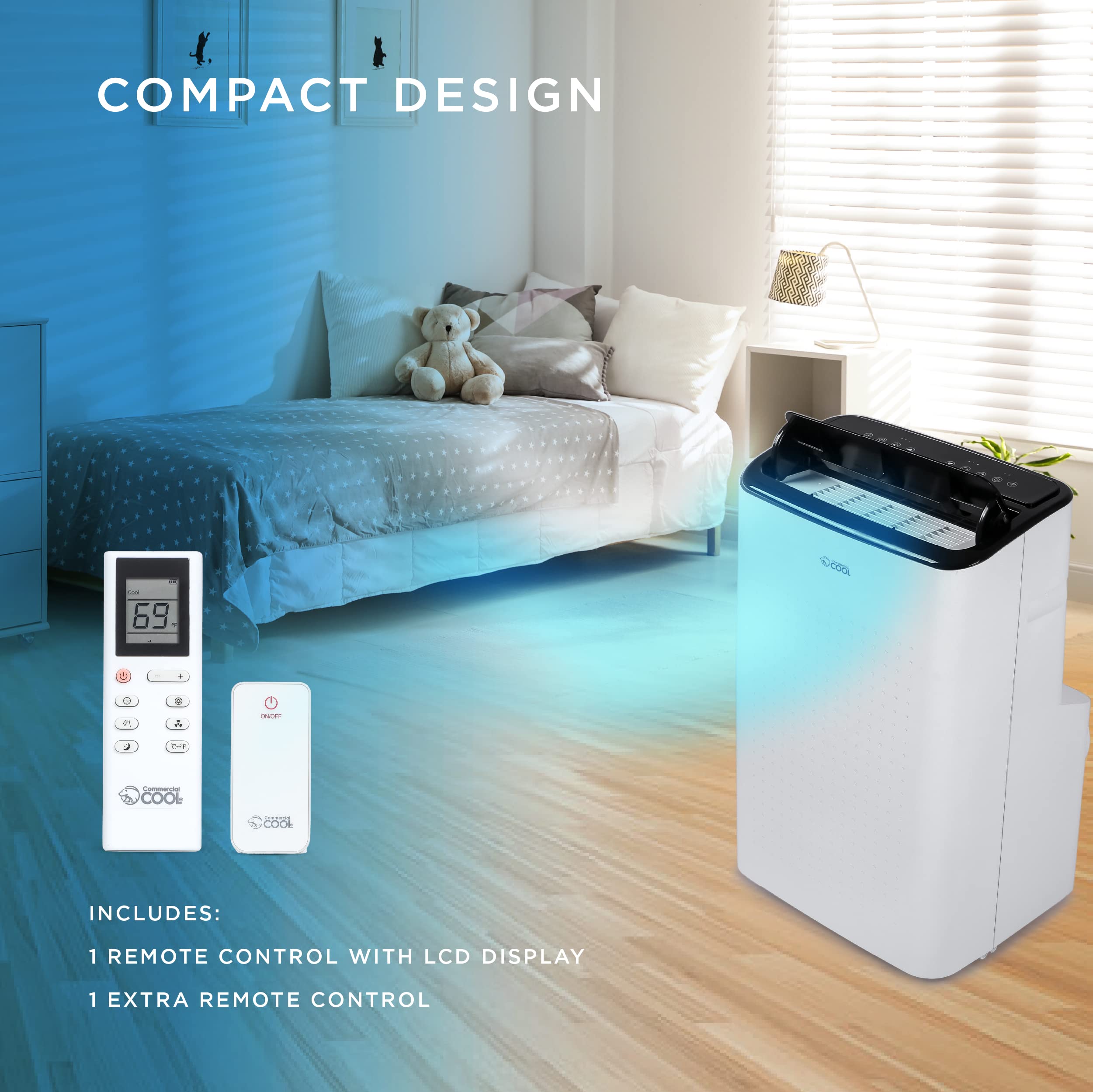 Commercial Cool Portable Air Conditioner 12,000 BTU Dehumidifier Fan CCP8JW White 550 sq ft