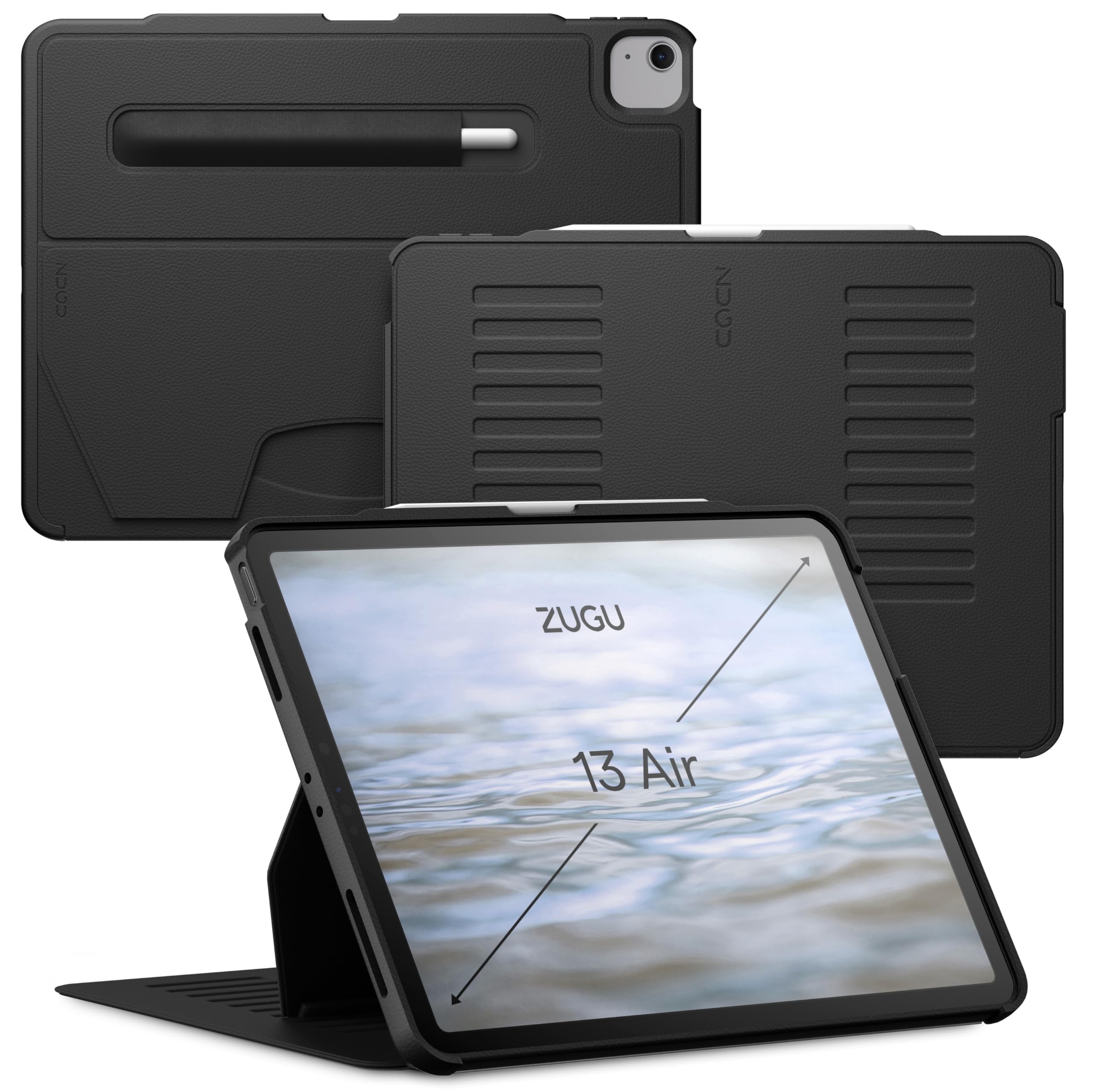 Zugu Case for iPad Air 13 Inch (M2) 2024/12.9 inch (3rd/4th Gen), Slim Protective Cover with Apple Pencil Holder, Auto Wake/Slee