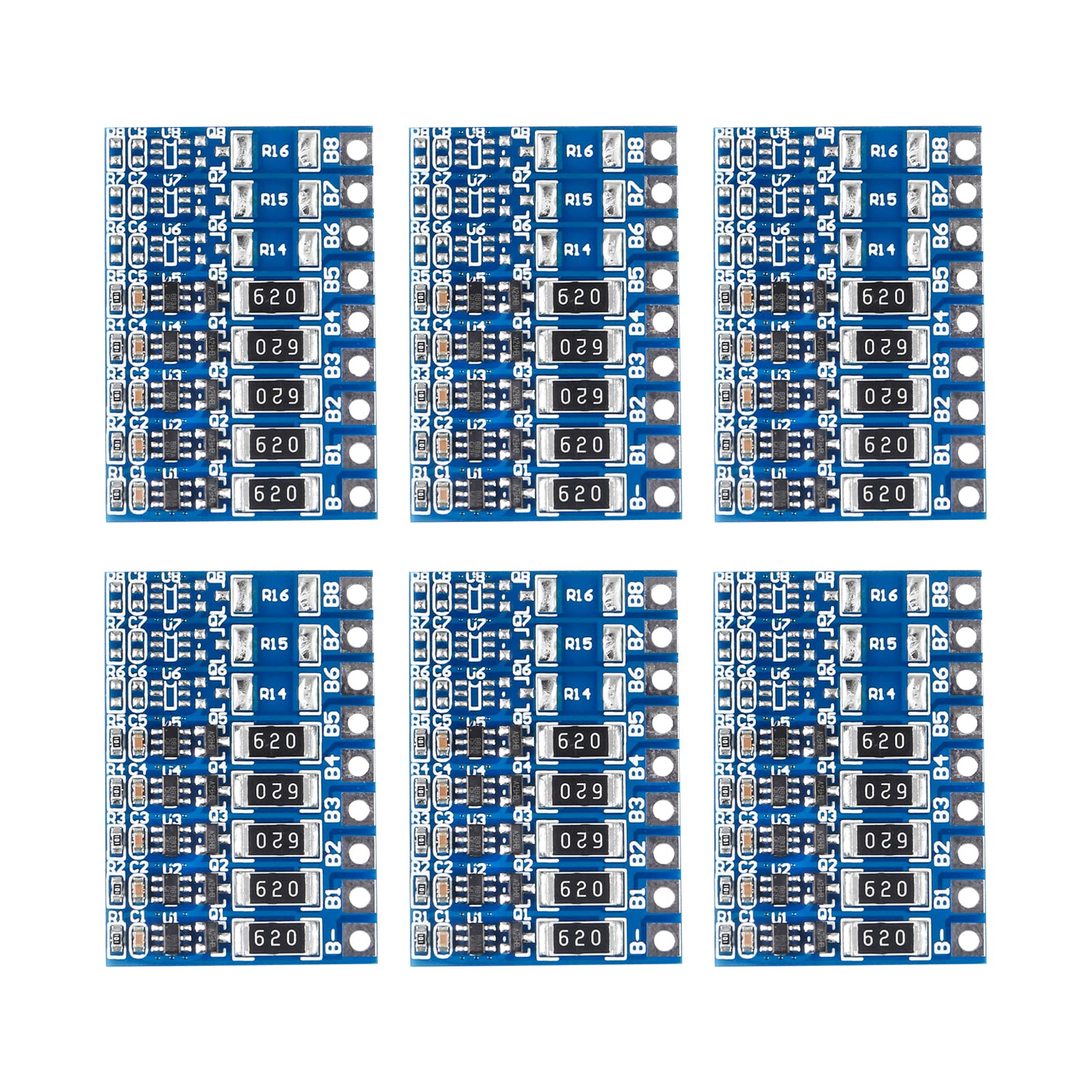 Alinan 6Pcs 5S 21V 4.2V Li Ion Balancer Board 18650 Li Ion Balncing Full Charge Battery Balance Function Protection Board