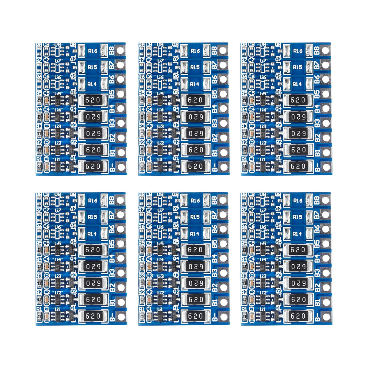 Alinan 6Pcs 5S 21V 4.2V Li Ion Balancer Board 18650 Li Ion Balncing Full Charge Battery Balance Function Protection Board