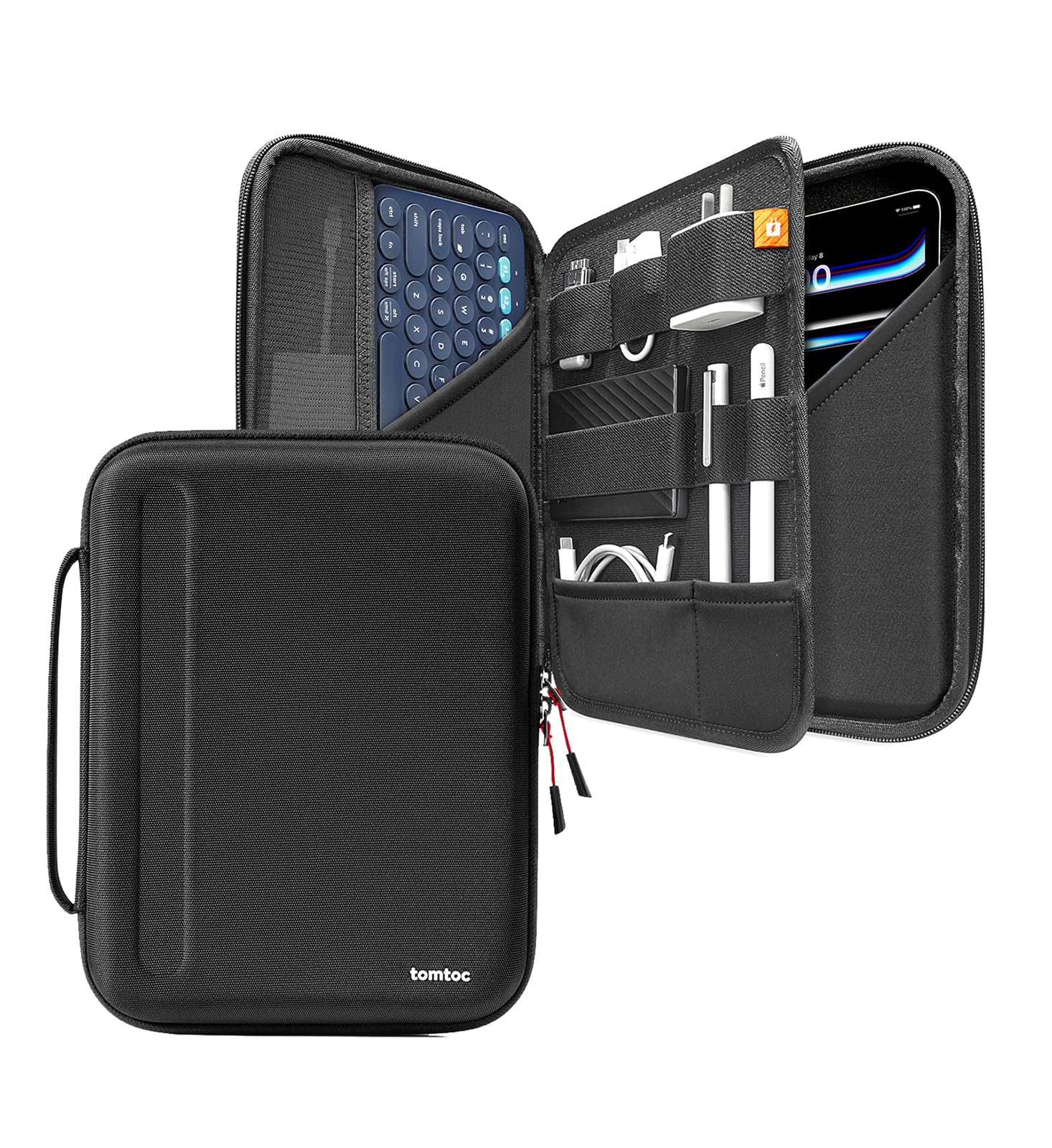 Tomtoc Portfolio Case For 11 Inch Ipad Pro M4, M2&M1 & Ipad Air M3&M2, 2025 Ipad A16, 10.9 In Ipad Air 5 & Ipad 10, Carrying Storage Sleeve Bag With Accessories Compartment