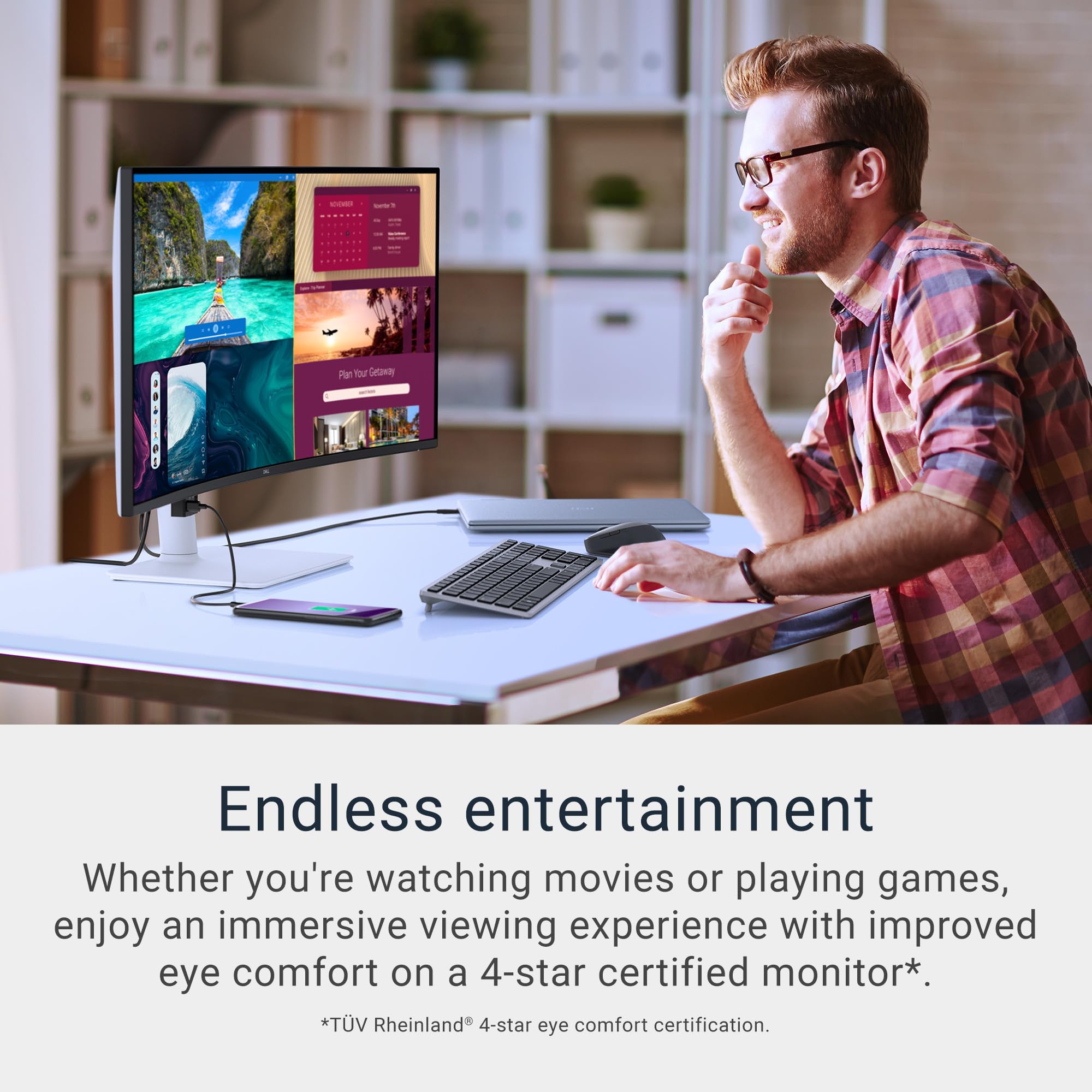 Dell 34 Plus Usb-C Curved Monitor - S3425Dw - 34-Inch (3440 X 1440) Up To 120 Hz 21:9 Display, Va Panel, Amd Freesync Premium, 9