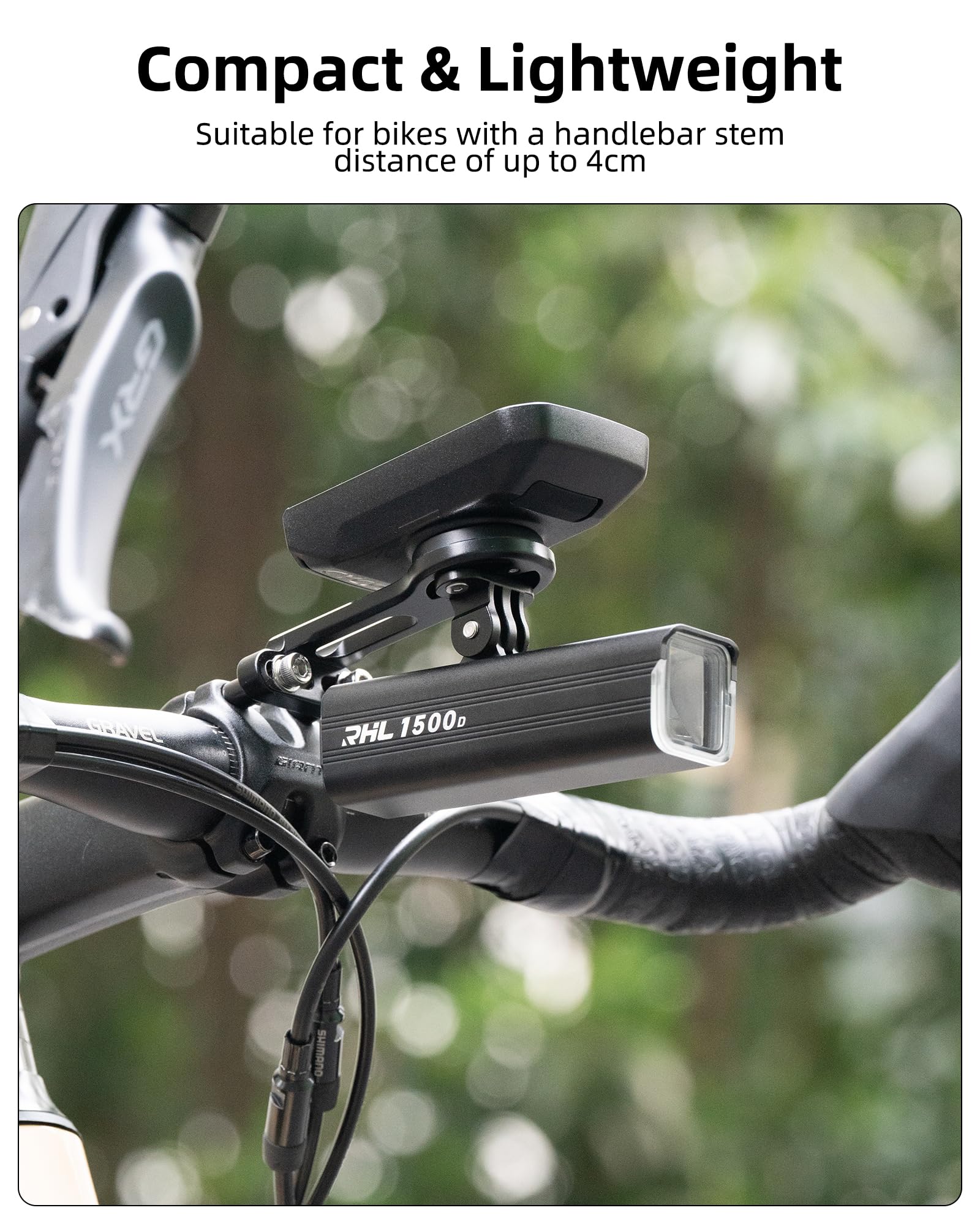 Rockbros Bike Computer Mount Out Front Bike Computer Mount Aluminum Integrated Bicycle Computer Mount Cycling Computer Mount Compatible With Garmin, Bryton, Go Pro