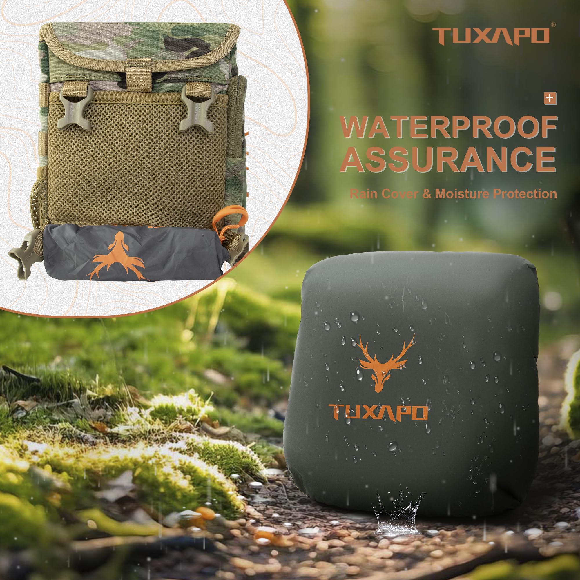 Tuxapo Binocular Harness Chest Pack With Rangefinder Pouch 2.0 New Bino Case For Hunting Hiking Shooting