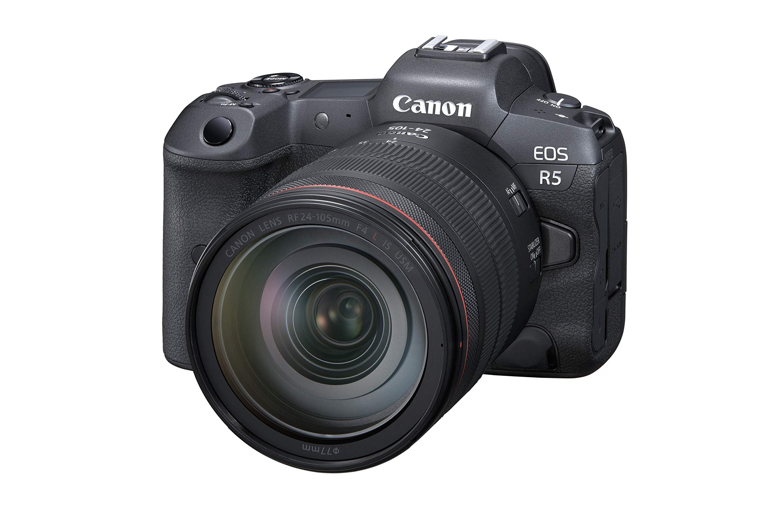 Canon EOS R5 Mirrorless Camera RF24 105mm F4 L is USM Lens Kit, Full Frame Hybrid Camera, 8K Video, 45 Megapixel CMOS Sensor, DIGIC X Image Processor, Up to 12 FPS, RF Mount, Black