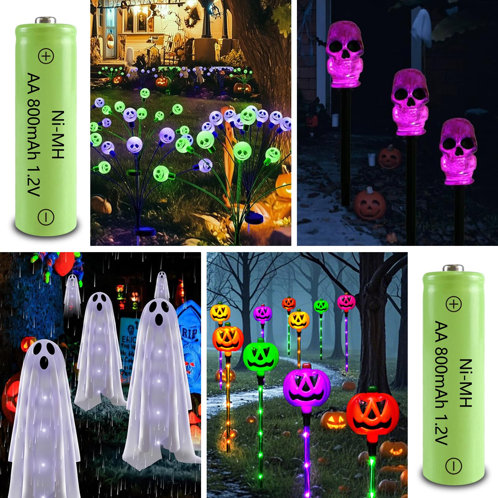 Jintion Solar Lights Rechargeable Ni-Mh Aa Batteries Double A 800 Mah Battery 4 Pack