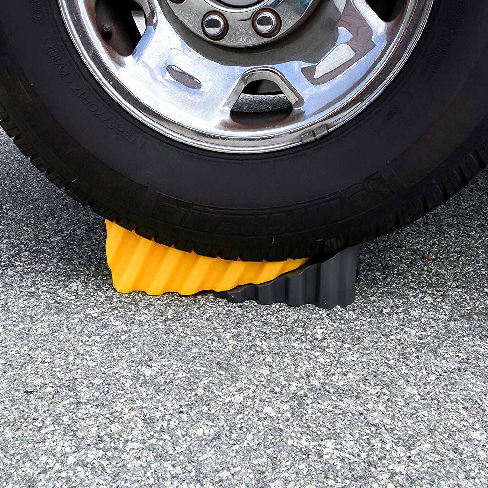 Camco Rv Curved Leveler With Chock - 2 Pack - Easy Drive-On Leveler Adds Up To 4'' In Height (44425),WBAUVB0751TG8MH