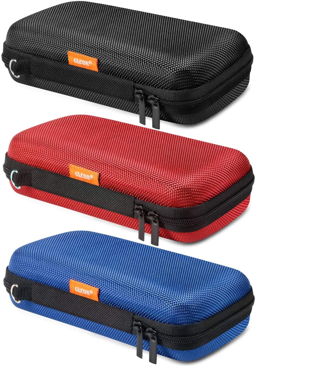 GLCON 3 Colors Hard EVA Protective Case Portable Storage Case for Charging Cable, Power Bank, Hard Drive, Cell Phone, External B