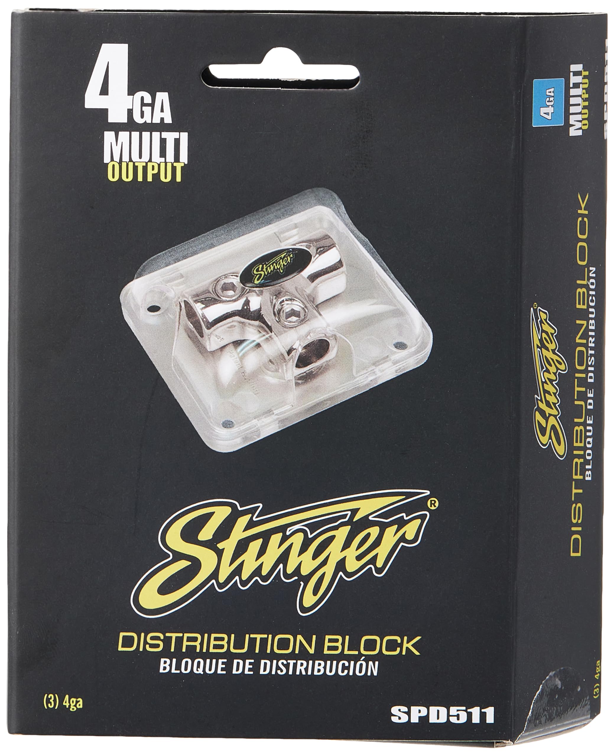 Stinger Pro Series Power/Ground Distribution T Block With Three 4 Gauge Inputs