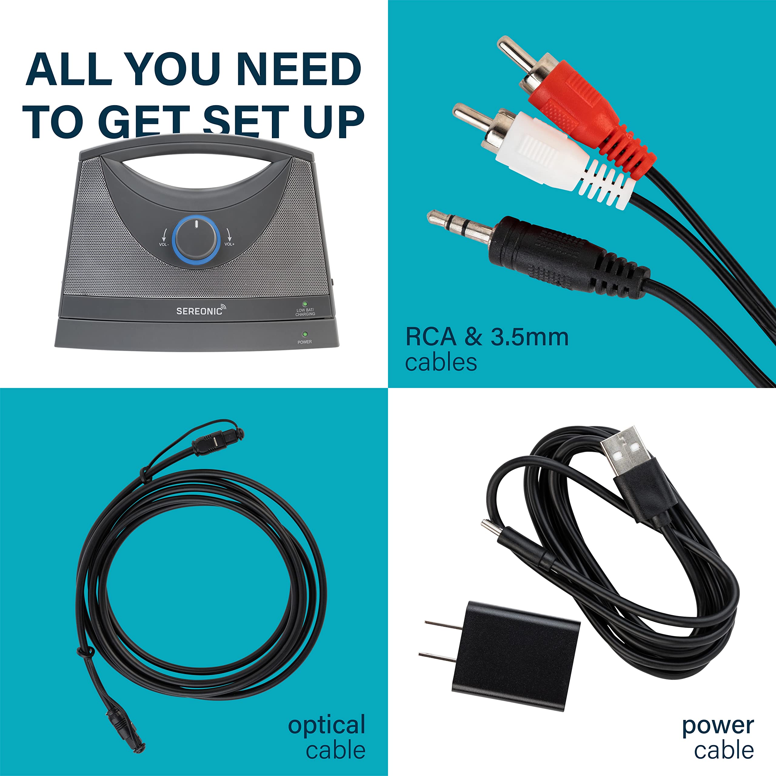 Sereonic Wireless Tv Speakers For Hard Of Hearing - Portable, Powerful, And Convenient