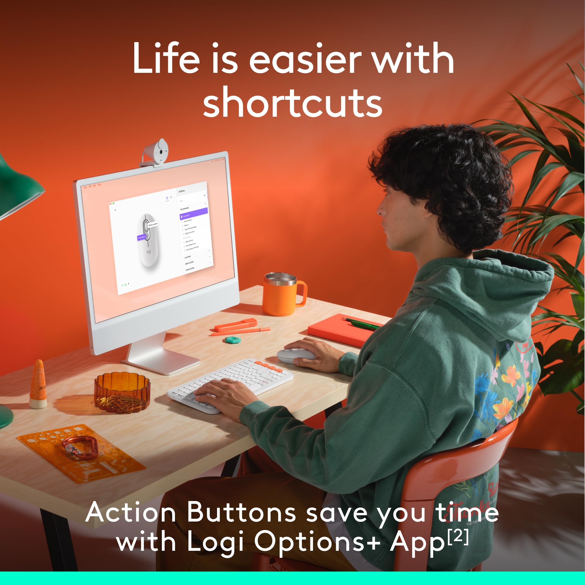 Logitech Pop Mouse, Compact And Portable Wireless Bluetooth Mouse With Programmable Buttons And Quiet Clicks, Easy Switch Betwee