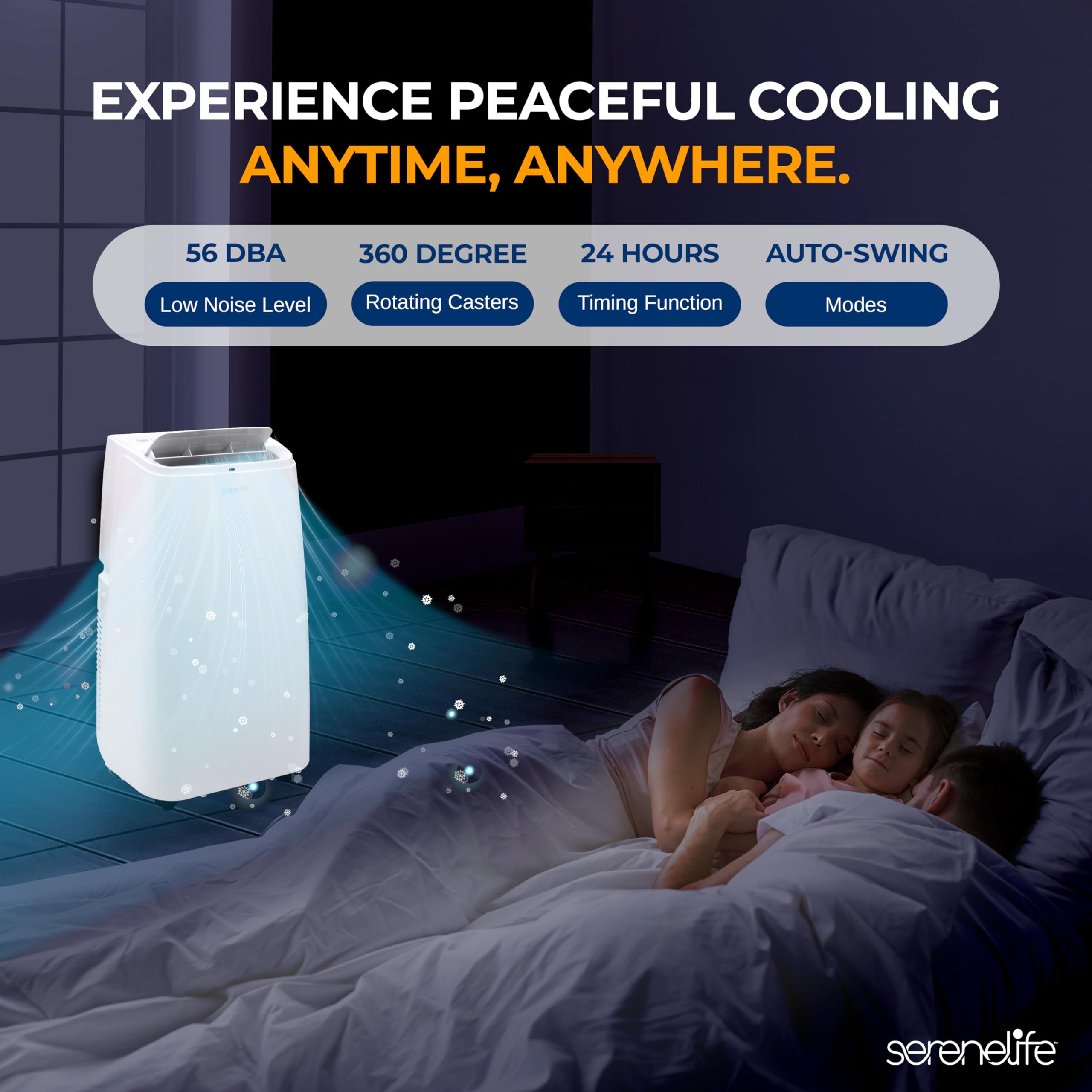 Serenelife Small Air Conditioner Portable 12,000 Btu With Built In Dehumidifier   Portable Ac Unit For Rooms Up To 550 Sq Ft   R