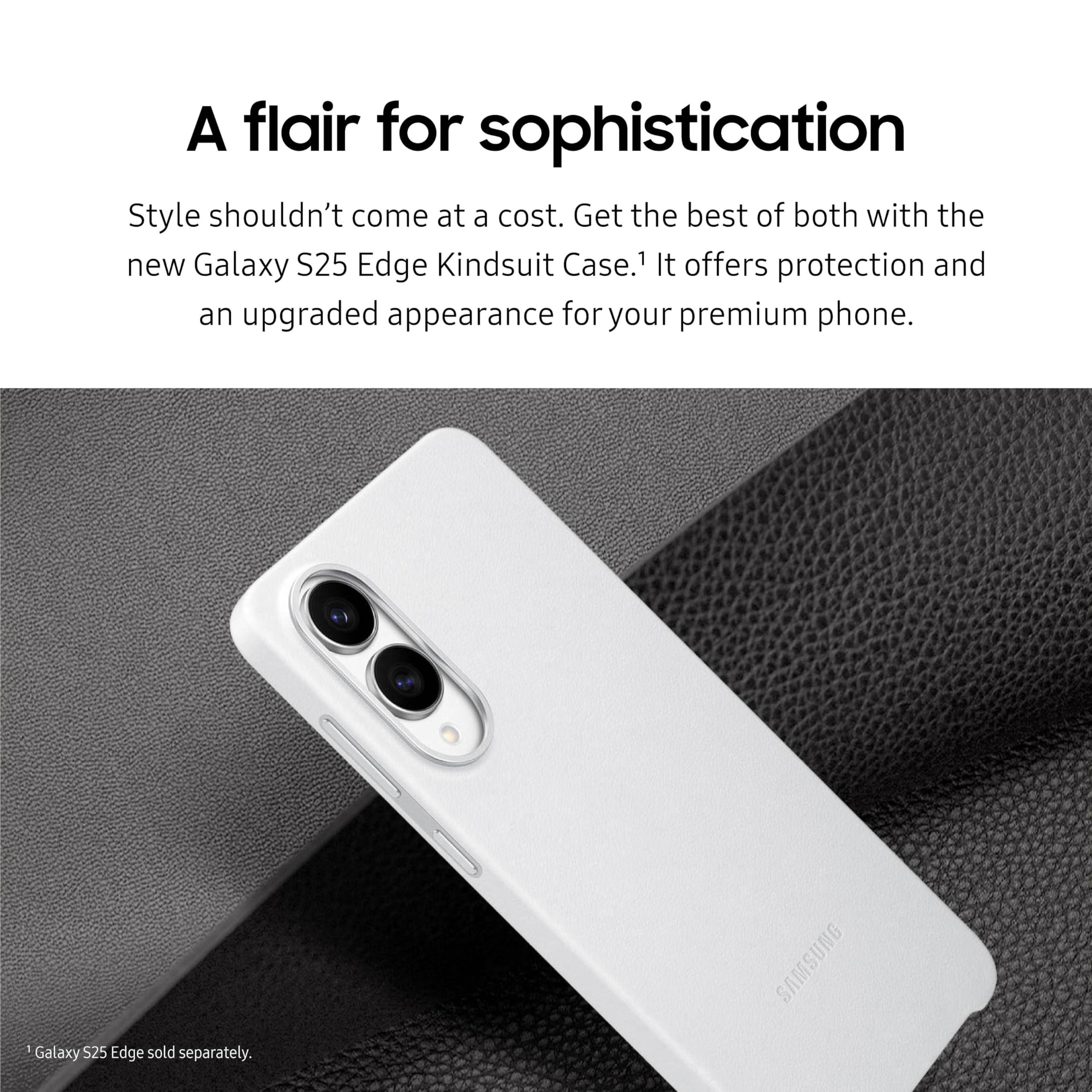 Samsung Galaxy S25 Edge Kindsuit Phone Case, Protective Cover, Stylish Design, Durable Soft Inner Lining, Ef-Vs937Pbegus, Black