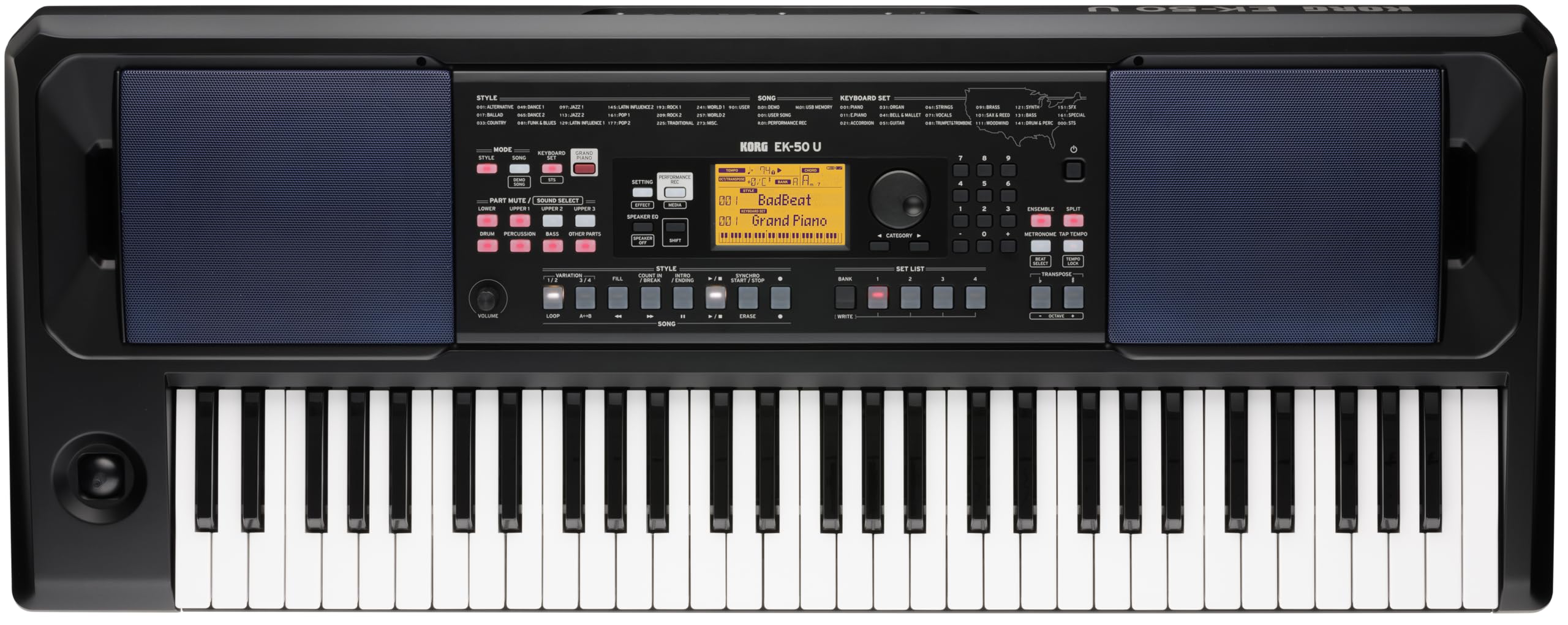 Korg, 61 Key Portable Keyboard (Ek50U)