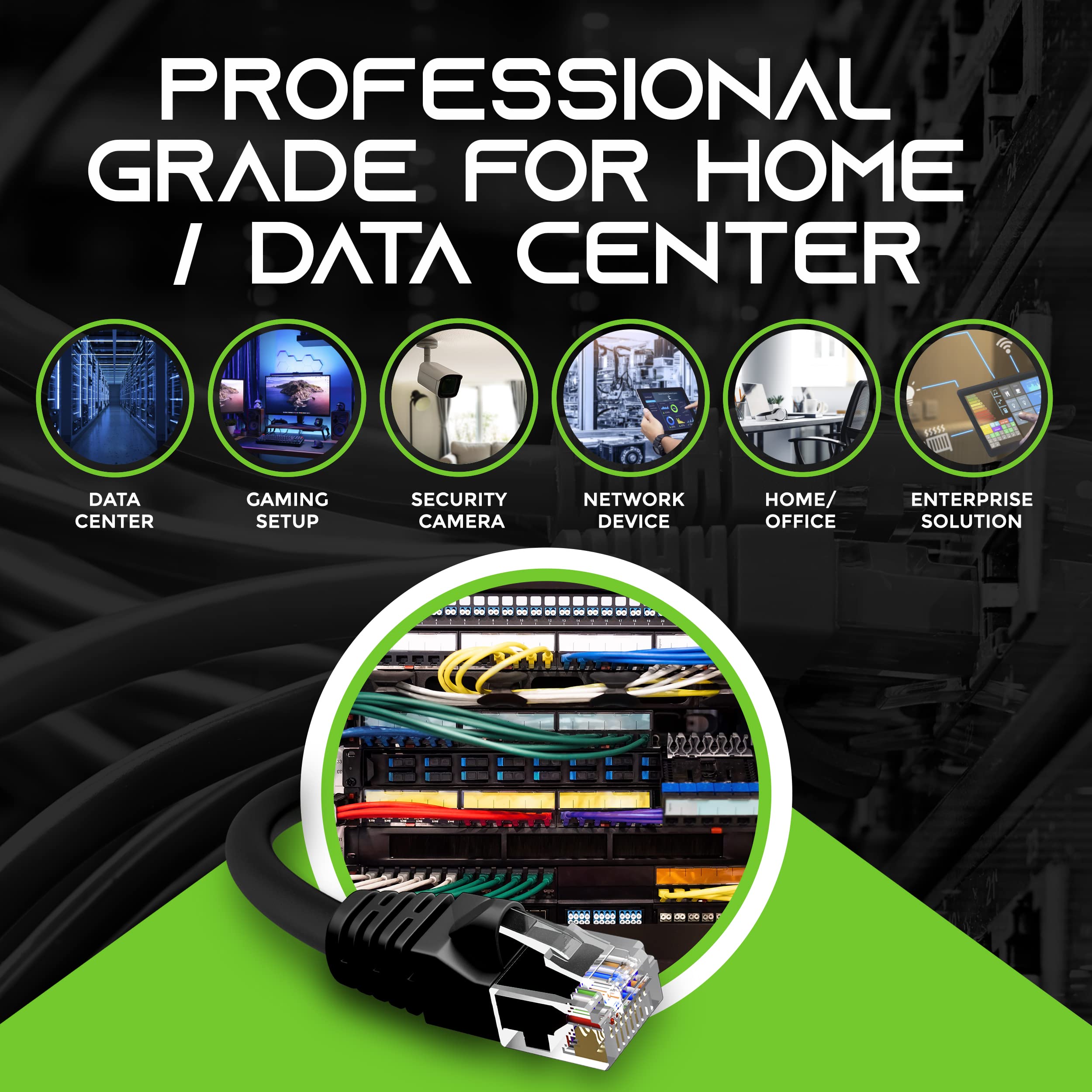 Gearit Cat 6 Ethernet Cable Pack - 100-Pack 0.5 Ft Cat6 Ethernet Patch Cables | Rj45 Network Patch Cable, 10 Gbps Snagless Gold-